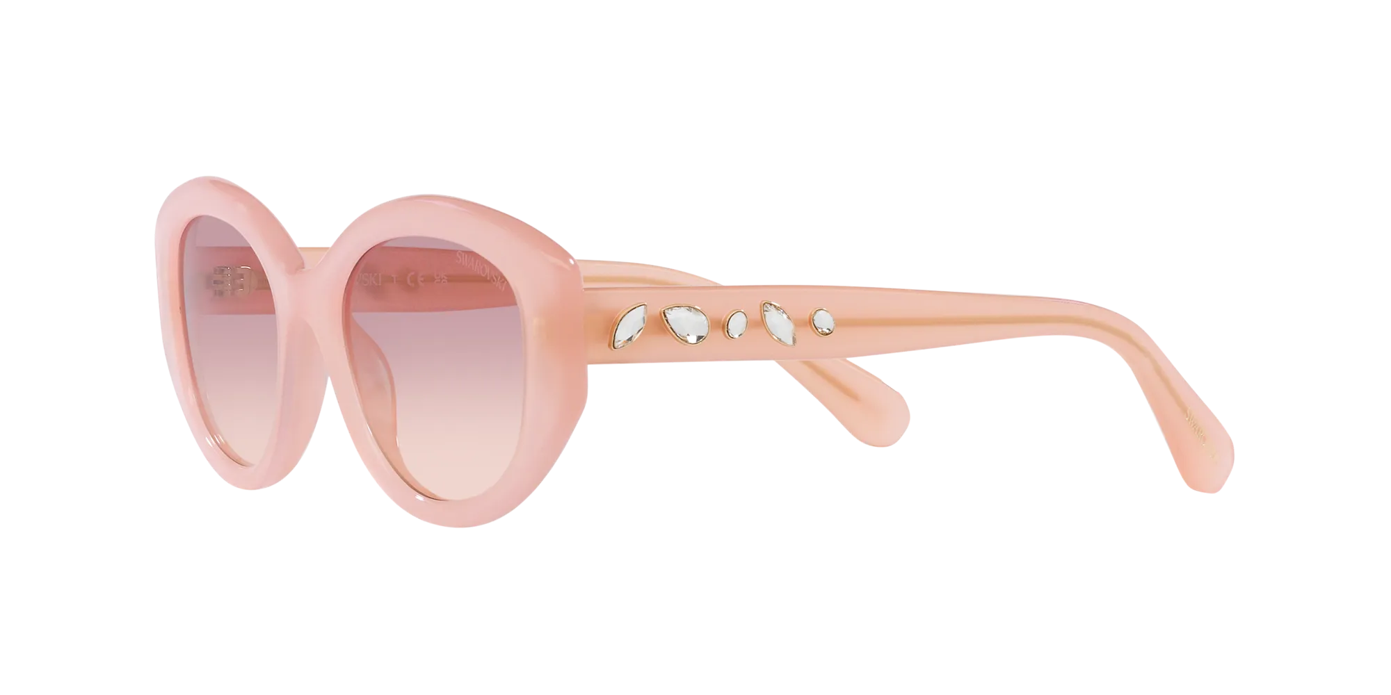 Swarovski SK6005 102568 Occhiali da sole Acetato Rosa Marrone Geometrica Normale Sfumato - immagine 4