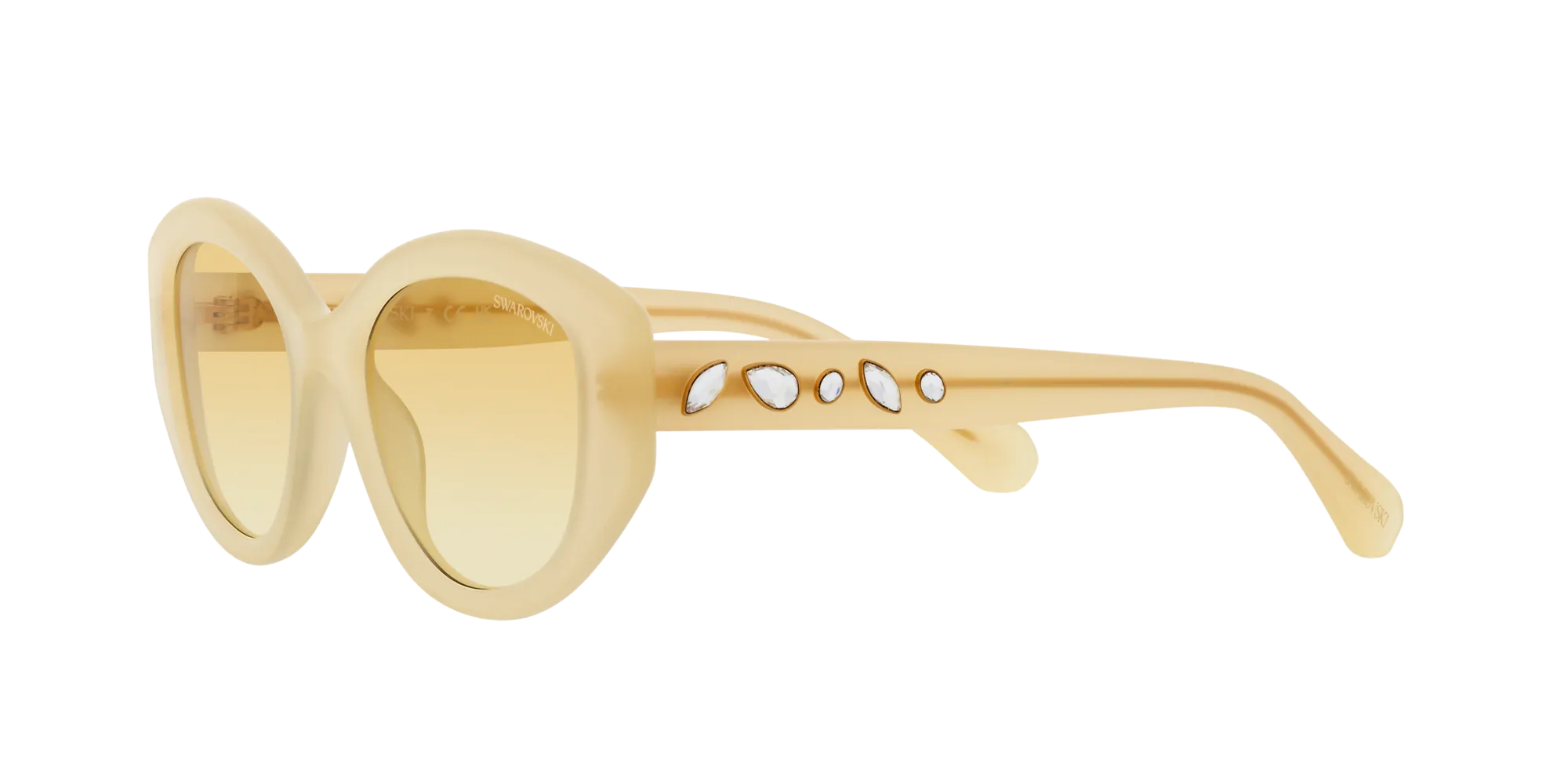Swarovski SK6005 10232Q Occhiali da sole Acetato Giallo Giallo Geometrica Normale Sfumato - immagine 4