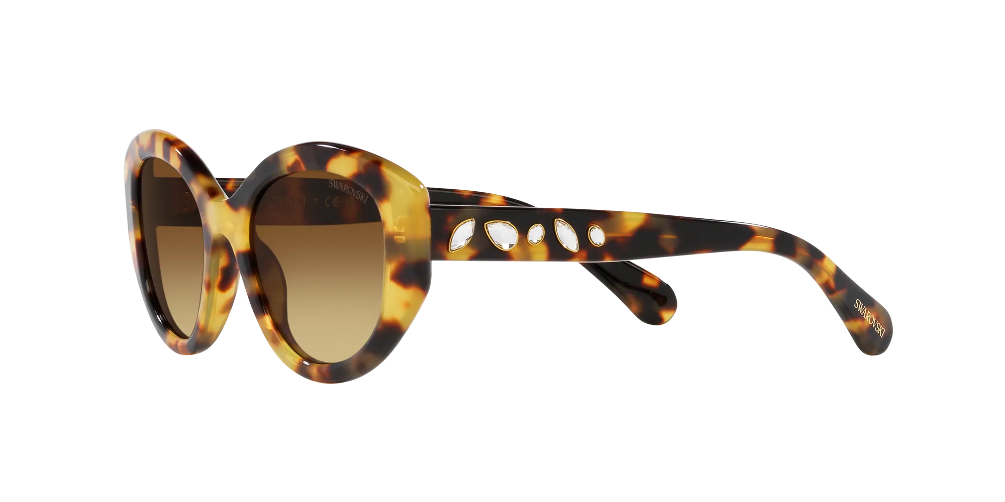 Swarovski SK6005 100913 Occhiali da sole Acetato Tartaruga Marrone Geometrica Normale Sfumato - immagine 4