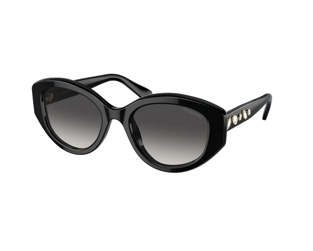 Swarovski SK6005 10018G Occhiali da sole Acetato Nero Grigio Geometrica Normale Sfumato - immagine 1