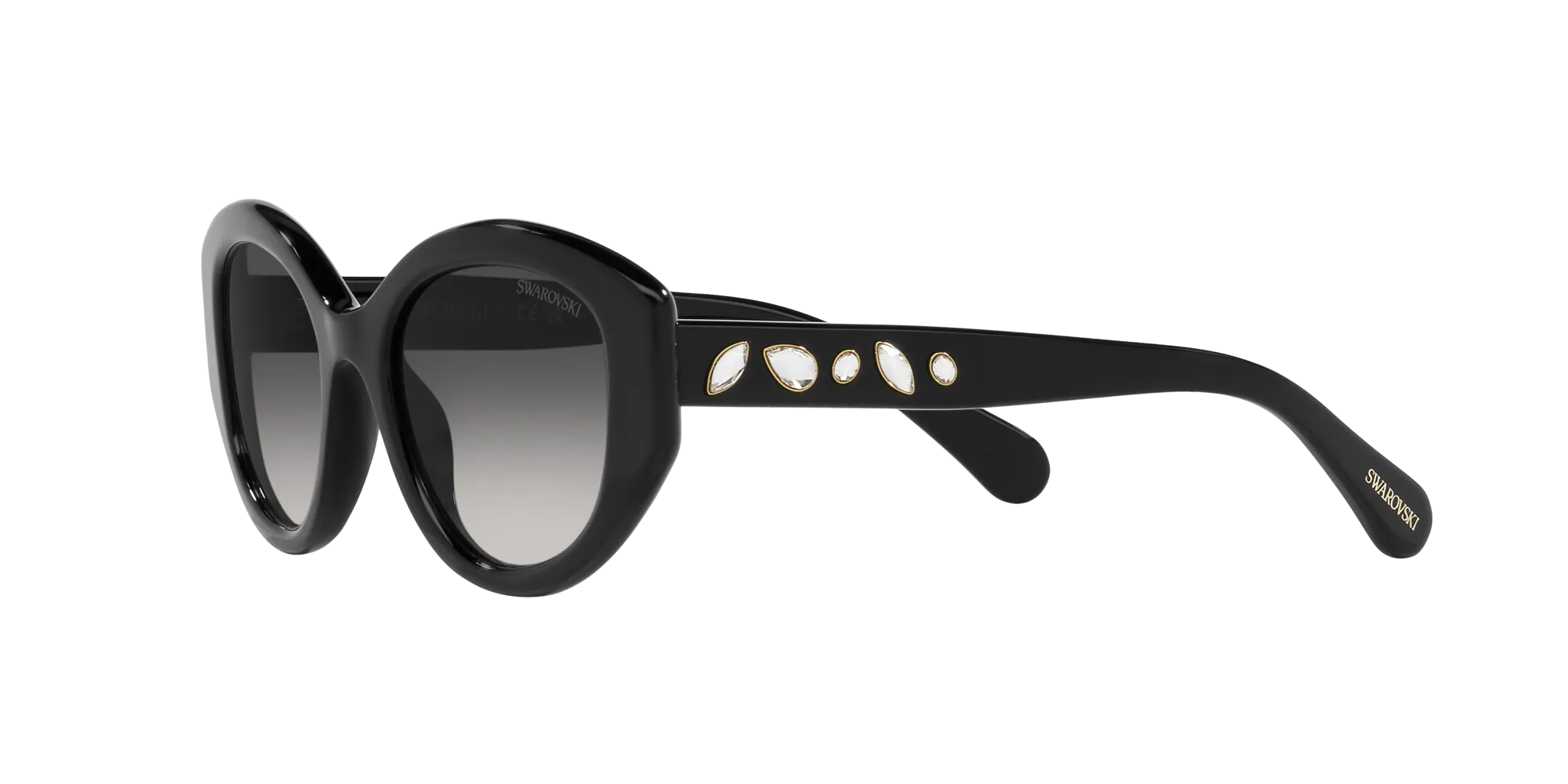 Swarovski SK6005 10018G Occhiali da sole Acetato Nero Grigio Geometrica Normale Sfumato - immagine 4