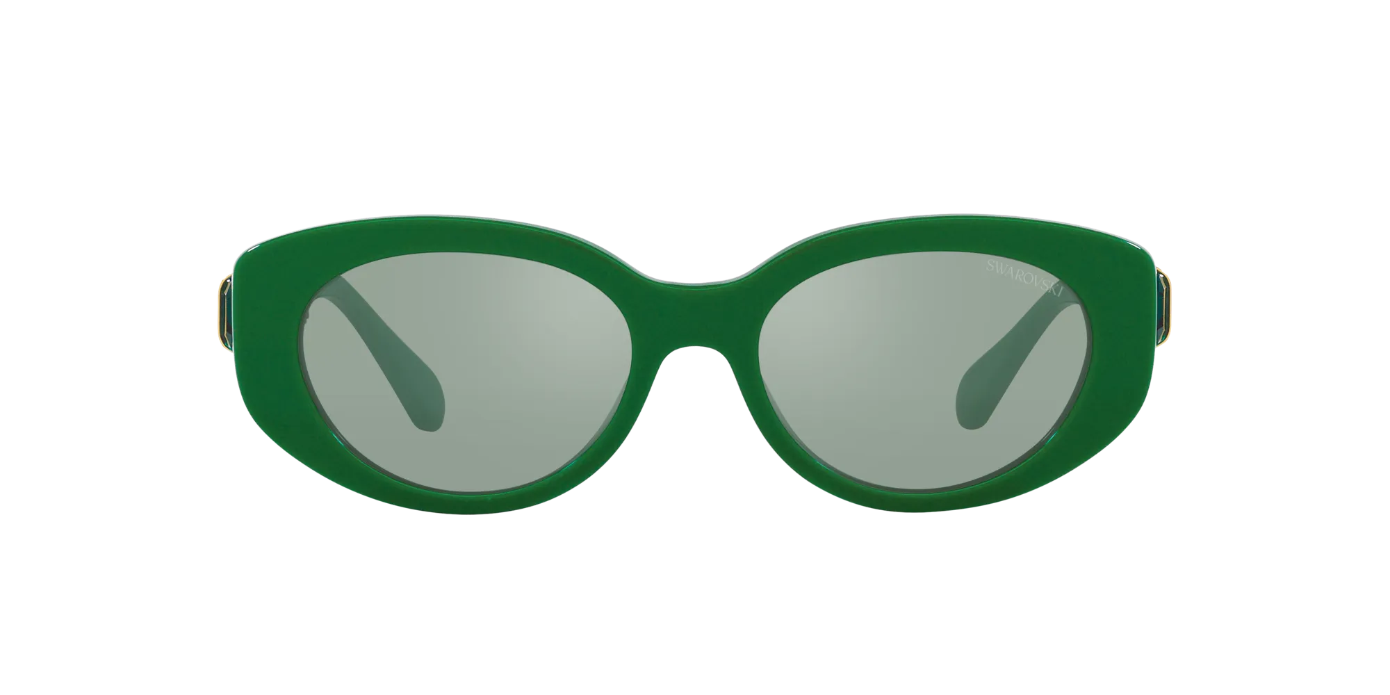 Swarovski SK6002 10079C Occhiali da sole Acetato Verde Azzurro Rotonda Normale Specchiato - immagine 2