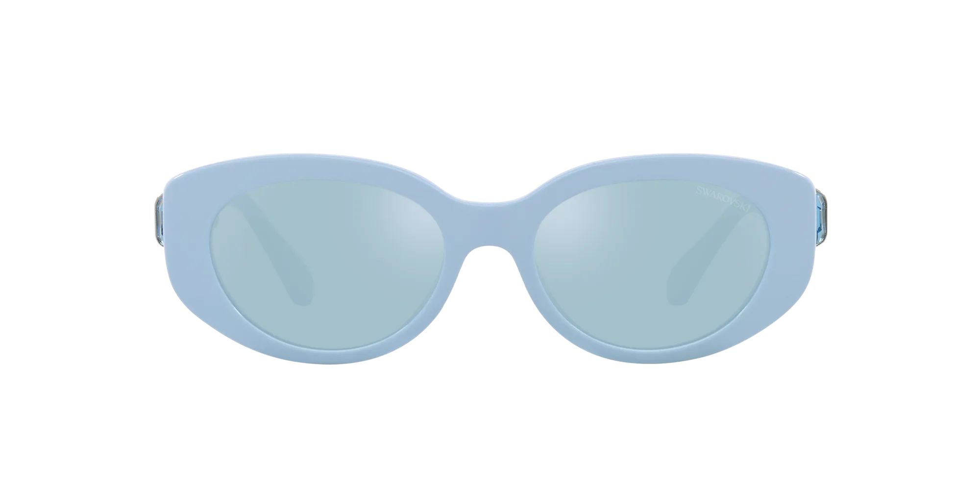 Swarovski SK6002 1006N1 Occhiali da sole Acetato Blu Azzurro Rotonda Specchiate Specchiato - immagine 2