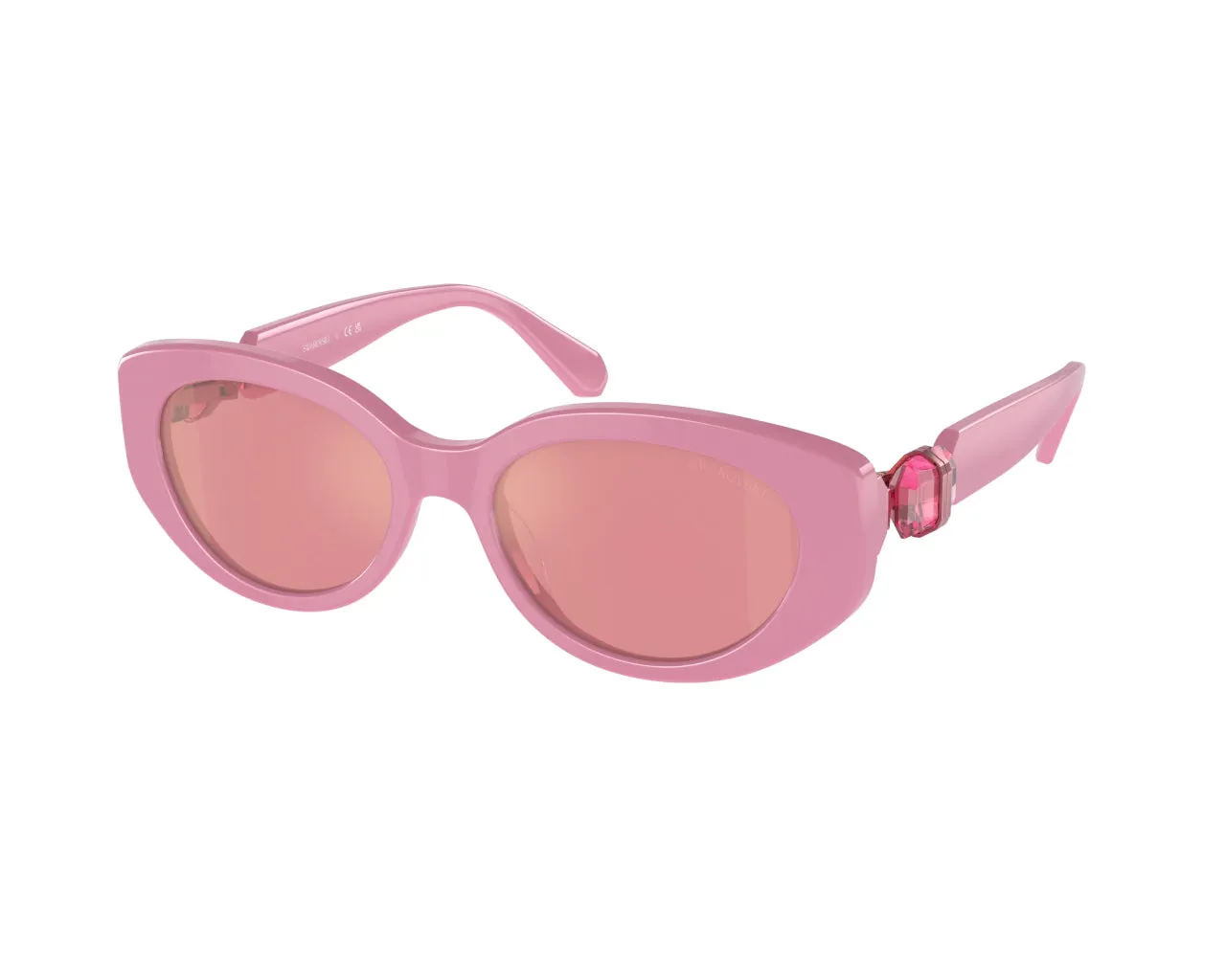 Swarovski SK6002 1005E4 Occhiali da sole Acetato Rosa Rosa Rotonda Specchiate Specchiato - immagine 1