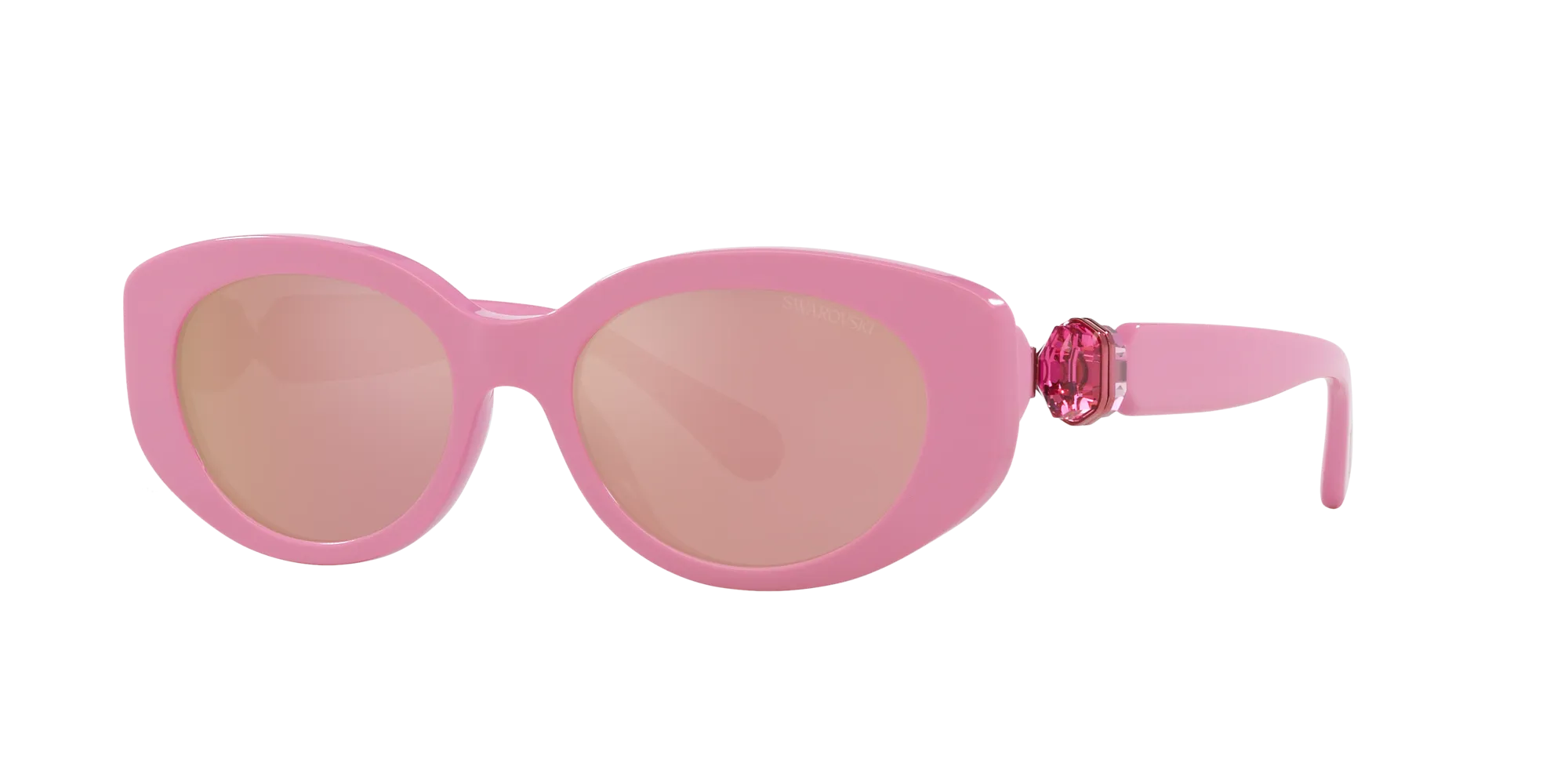 Swarovski SK6002 1005E4 Occhiali da sole Acetato Rosa Rosa Rotonda Specchiate Specchiato - immagine 3