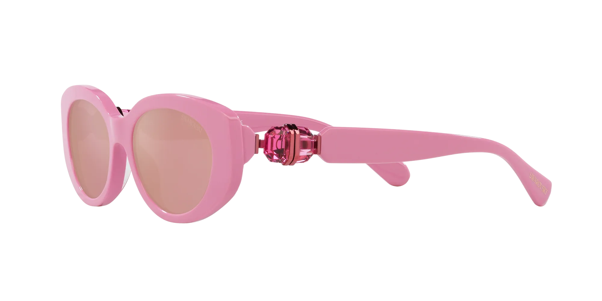 Swarovski SK6002 1005E4 Occhiali da sole Acetato Rosa Rosa Rotonda Specchiate Specchiato - immagine 4