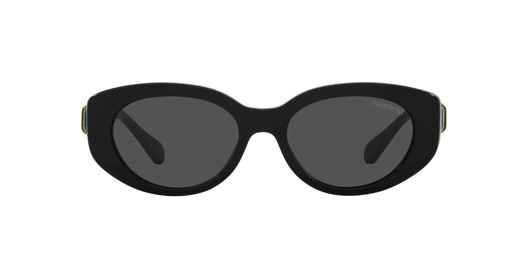 Swarovski SK6002 100187 Occhiali da sole Acetato Nero Grigio Rotonda Normale - immagine 2