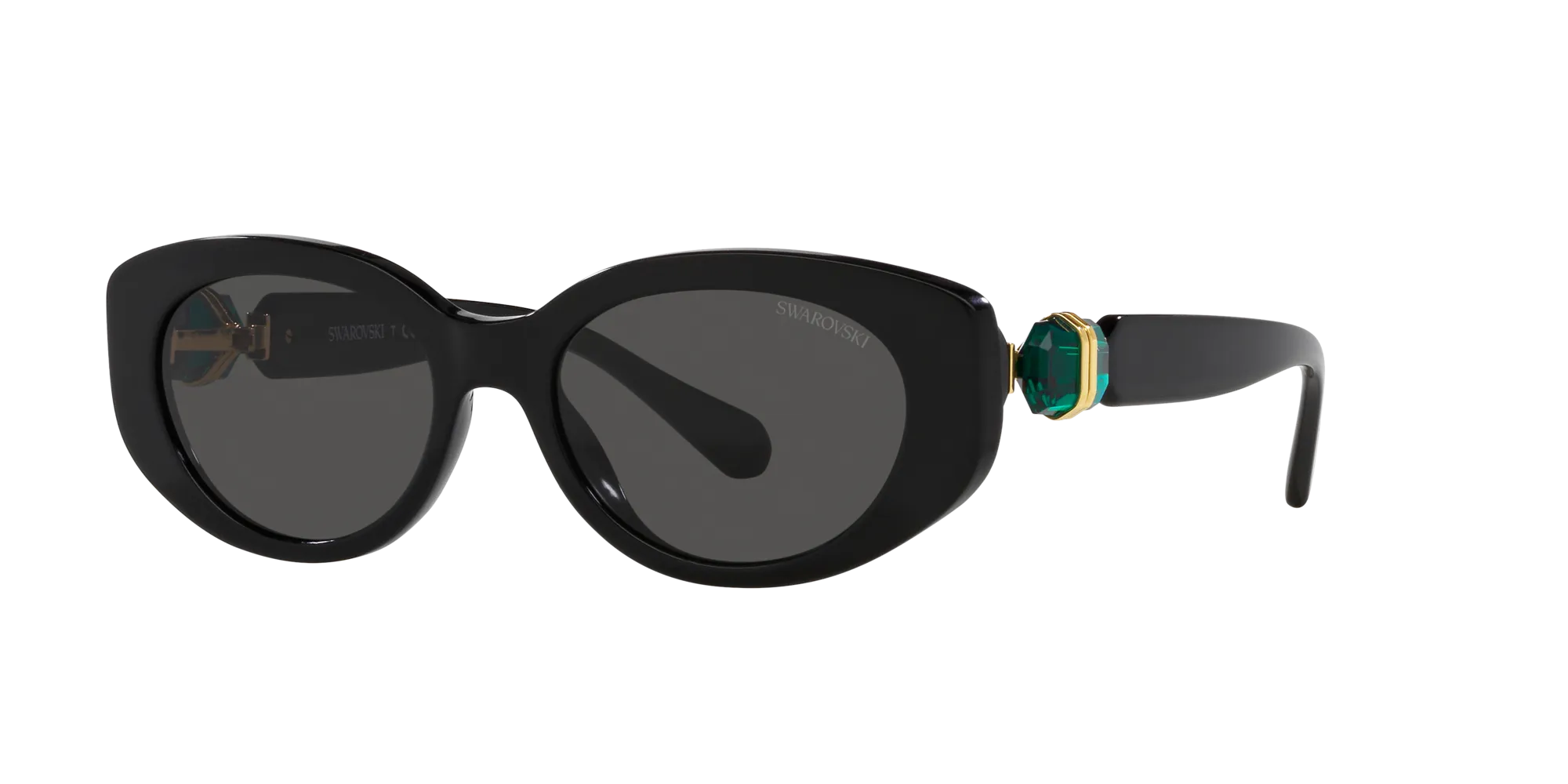 Swarovski SK6002 100187 Occhiali da sole Acetato Nero Grigio Rotonda Normale - immagine 3