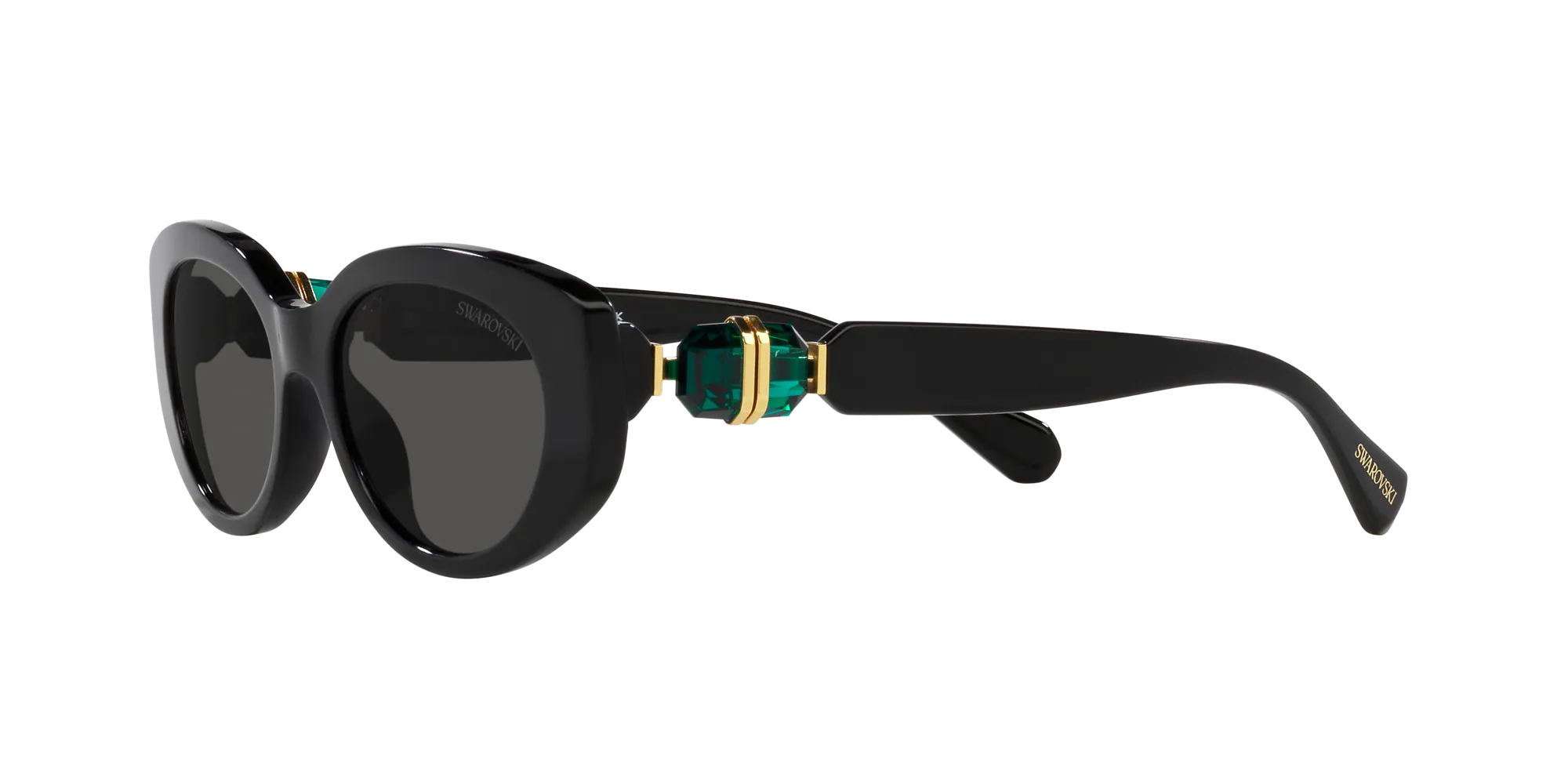 Swarovski SK6002 100187 Occhiali da sole Acetato Nero Grigio Rotonda Normale - immagine 4