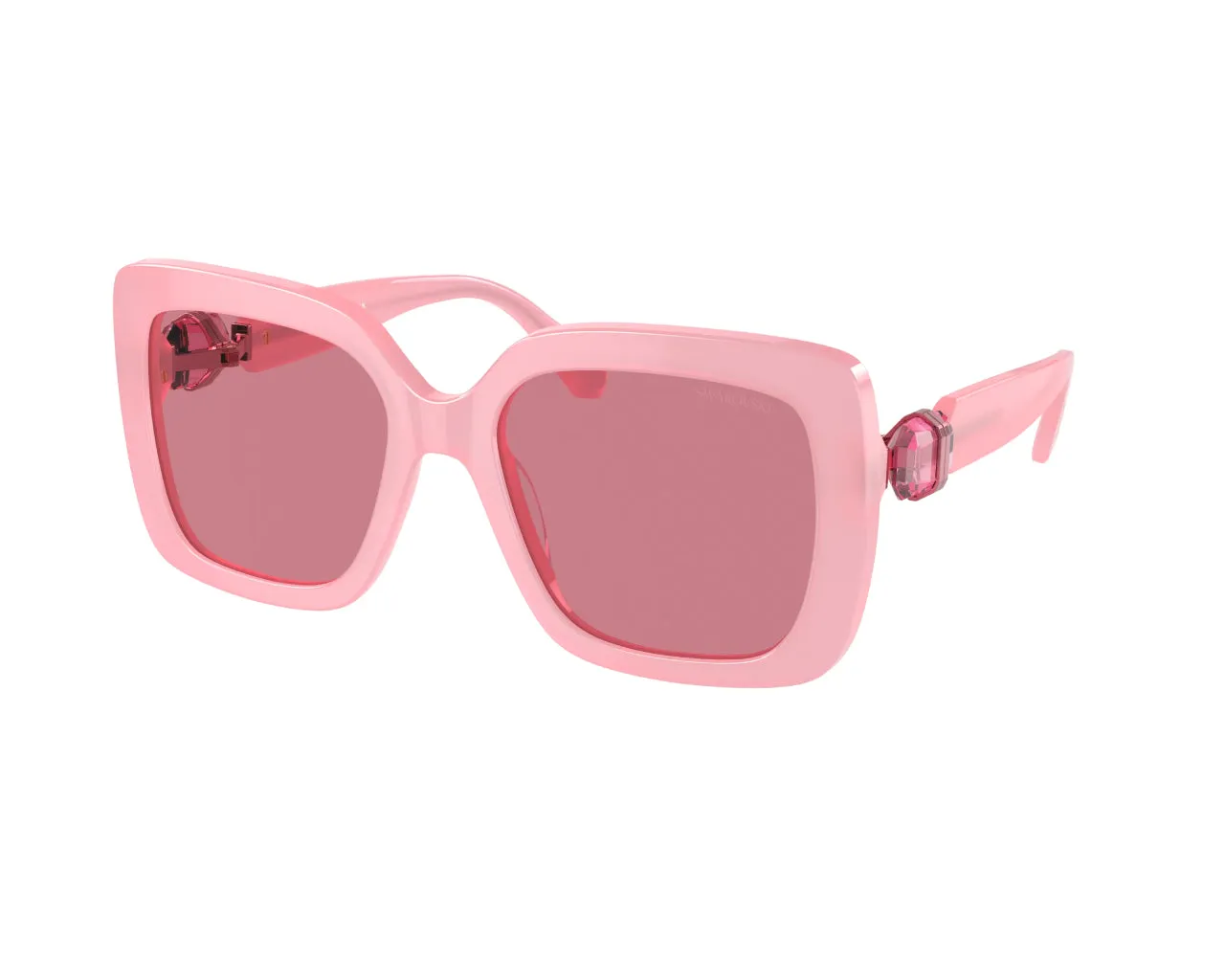 Swarovski SK6001 20019L Occhiali da sole Acetato Rosa Rosa Squadrata Specchiate Specchiato - immagine 1