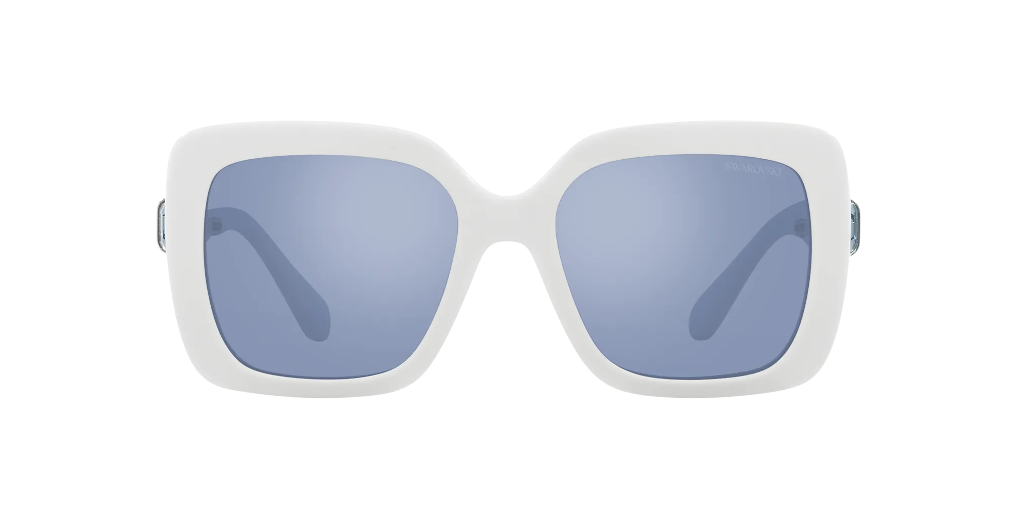 Swarovski SK6001 100355 Occhiali da sole Acetato Bianco Azzurro Squadrata Specchiate Specchiato - immagine 2