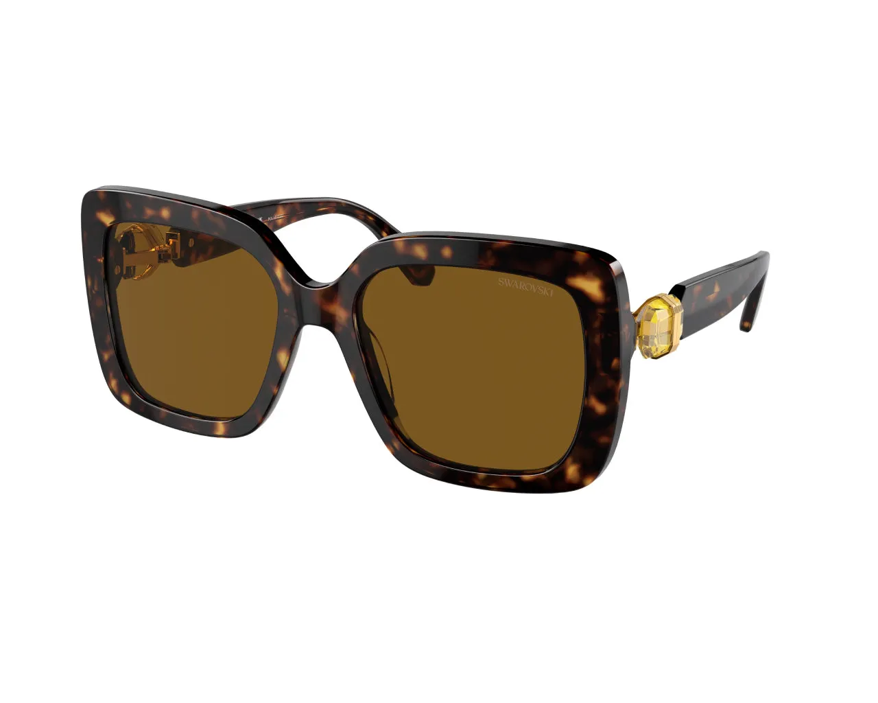 Swarovski SK6001 100283 Occhiali da sole Acetato Tartaruga Marrone Squadrata Polarizzata - immagine 1