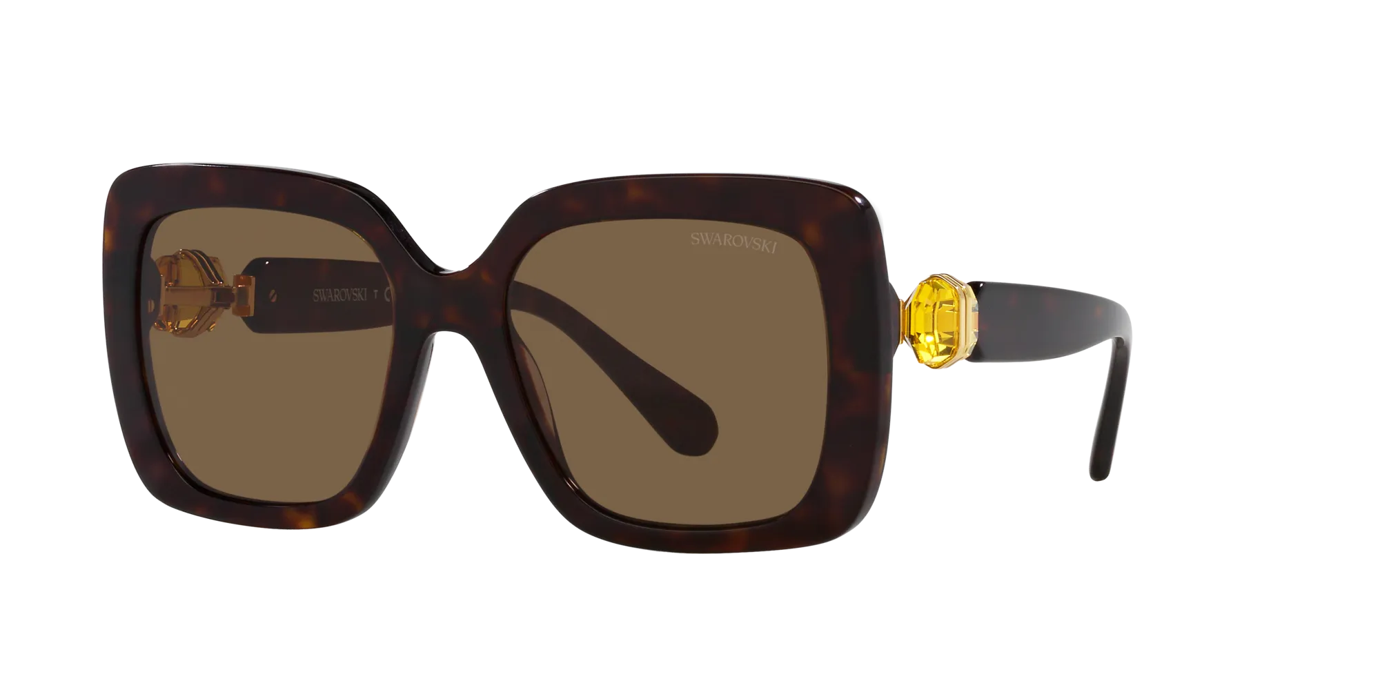 Swarovski SK6001 100273 Occhiali da sole Acetato Tartaruga Marrone Squadrata Normale - immagine 3