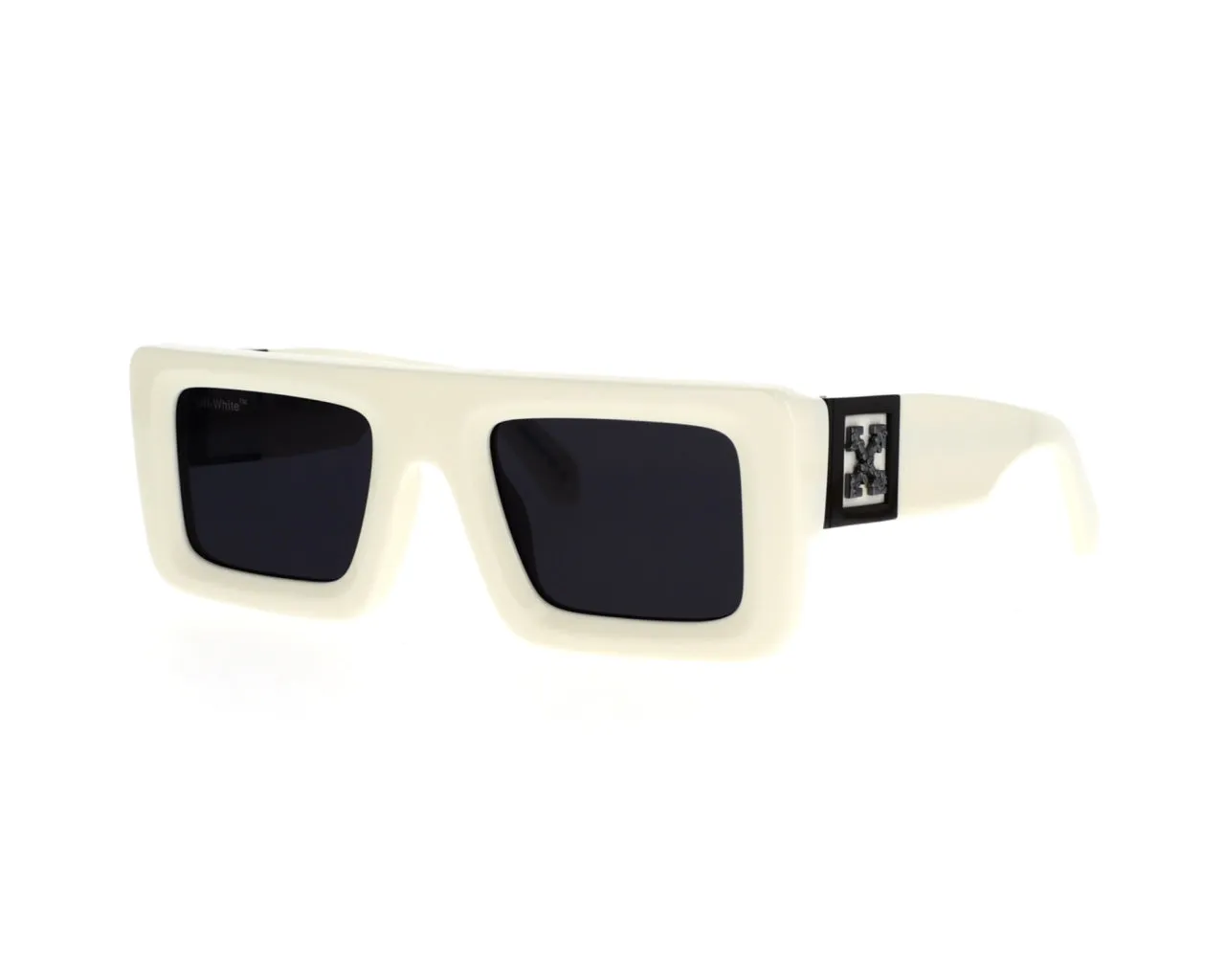 Off-White Unisex OERI049 Leonardo 0107 White dark grey Occhiali da sole Acetato Bianco Grigio Squadrata Normale - immagine 1
