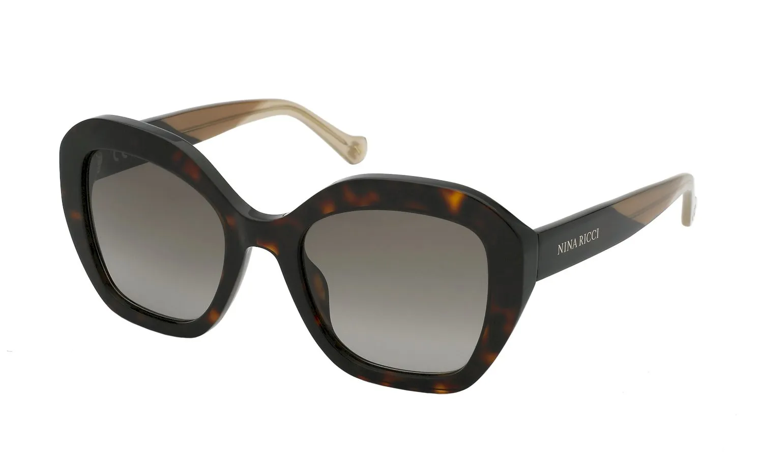 Nina Ricci SNR355 0714 Occhiali da sole Acetato Havana Marrone Geometrica Normale Sfumato - immagine 1