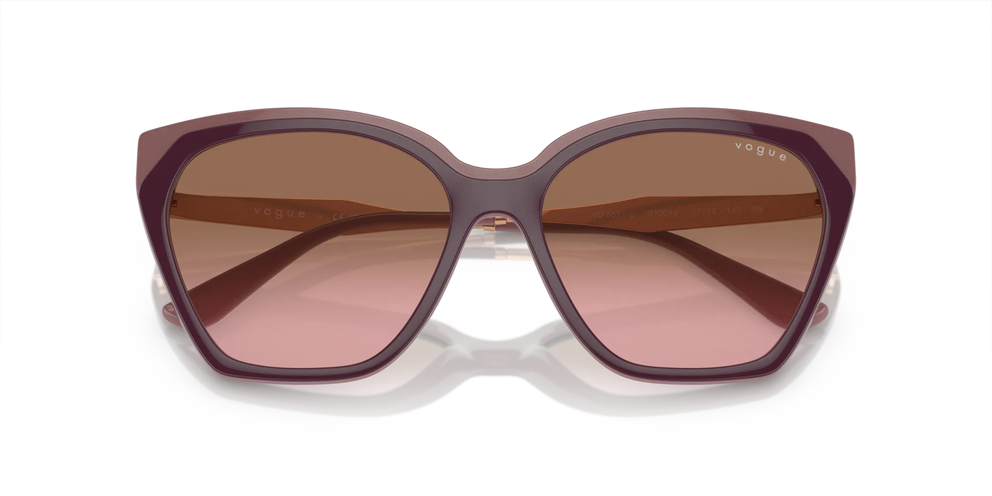 VOGUE EYEWEAR VO5521S 310014 Occhiali da sole Iniettato Rosso Rosa Cat Eye Normale Sfumato - immagine 2