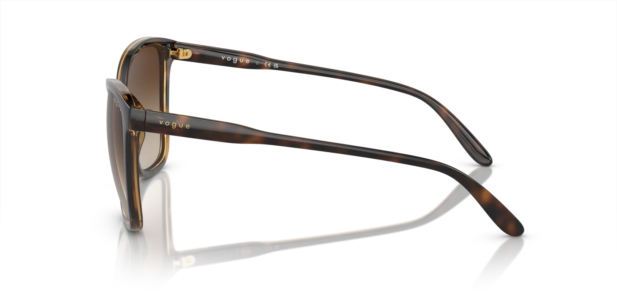 VOGUE EYEWEAR VO5520S W65613 Occhiali da sole Nylon Marrone Marrone Farfalla Normale Sfumato - immagine 4