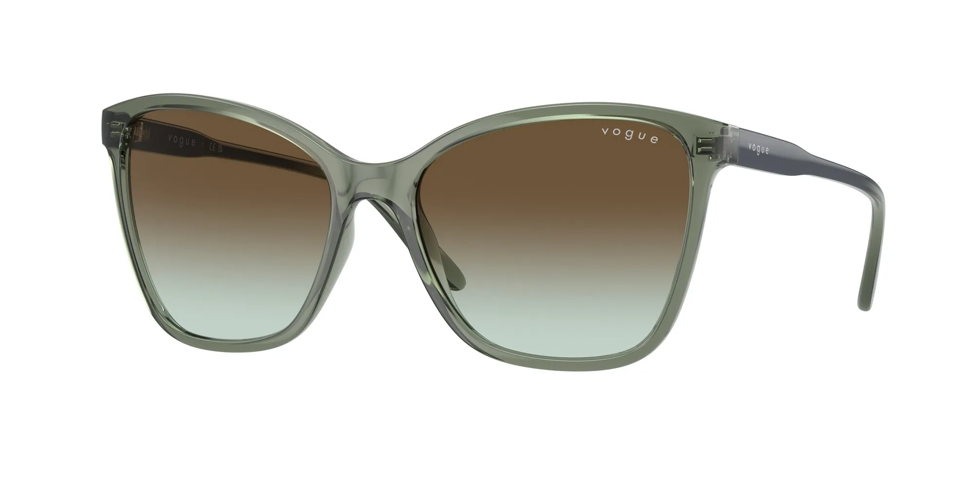 VOGUE EYEWEAR VO5520S 3086E8 Occhiali da sole Nylon Verde Marrone Farfalla Normale Sfumato - immagine 1