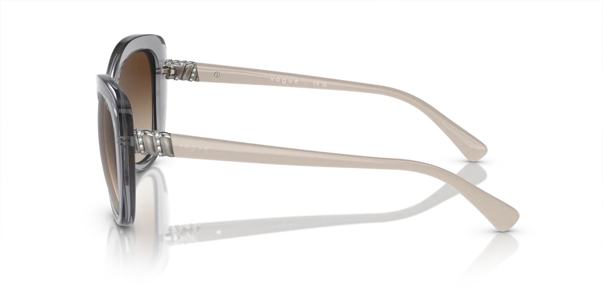 VOGUE EYEWEAR VO5515SB 309913 Occhiali da sole Nylon Grigio Marrone Farfalla Normale Sfumato - immagine 4