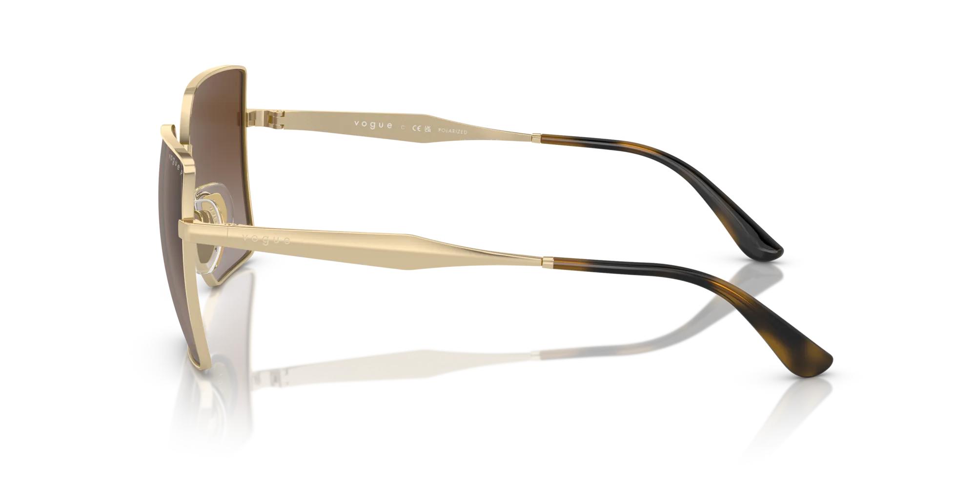 VOGUE EYEWEAR VO4284S 848/T5 Occhiali da sole Metallo Oro Marrone Squadrata Polarizzata Sfumato - immagine 4