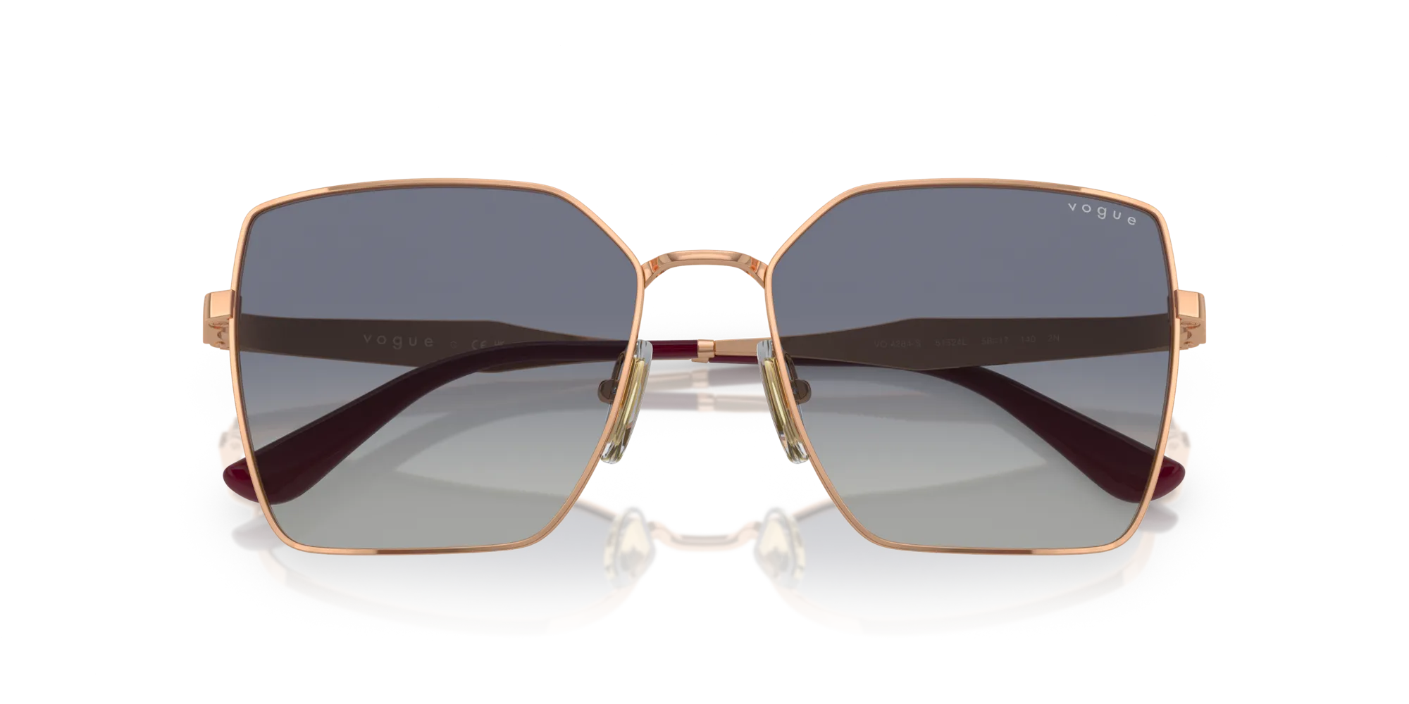 VOGUE EYEWEAR VO4284S 51524L Occhiali da sole Metallo Oro Grigio Squadrata Normale Sfumato - immagine 2