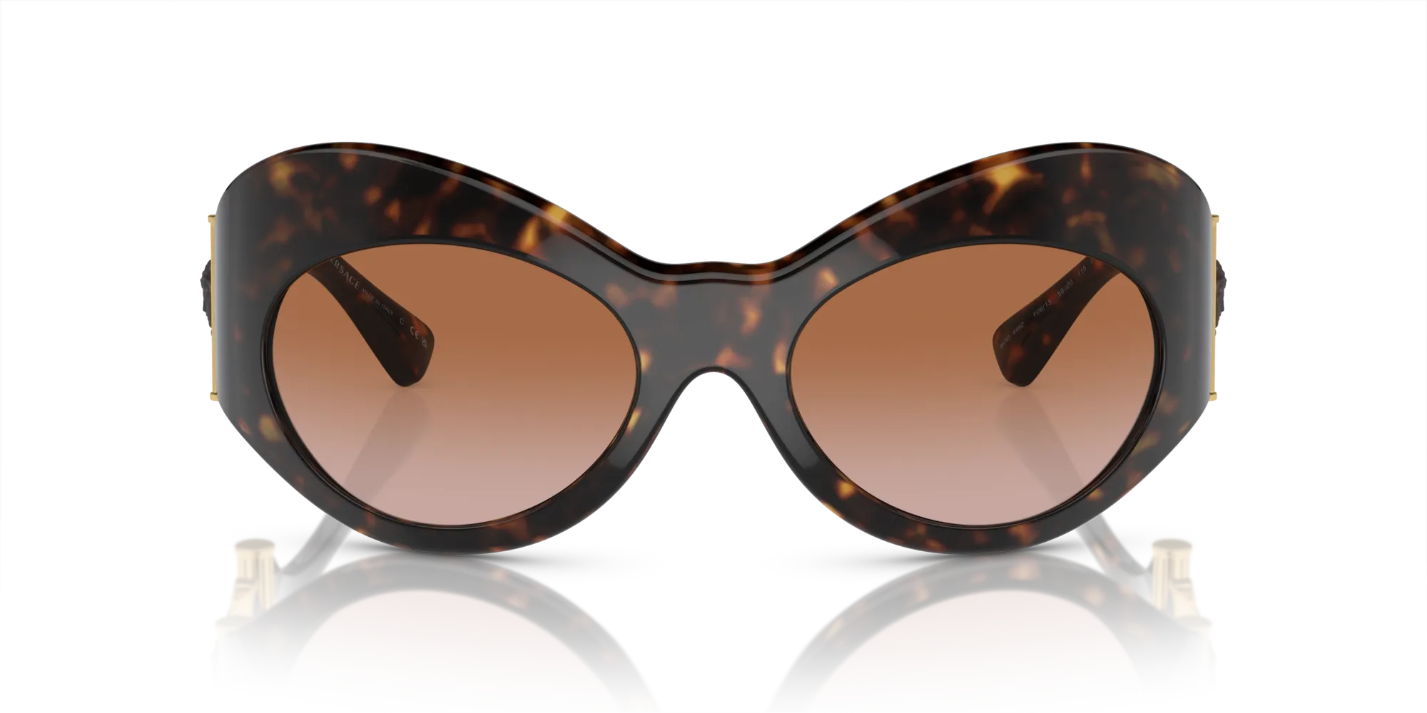 Versace VE4462 108/13 Occhiali da sole Iniettato Tartaruga Marrone Geometrica Normale Sfumato - immagine 3