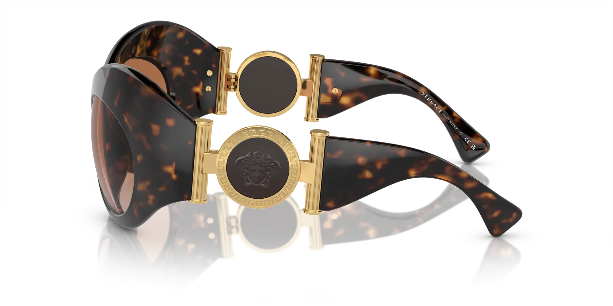 Versace VE4462 108/13 Occhiali da sole Iniettato Tartaruga Marrone Geometrica Normale Sfumato - immagine 4