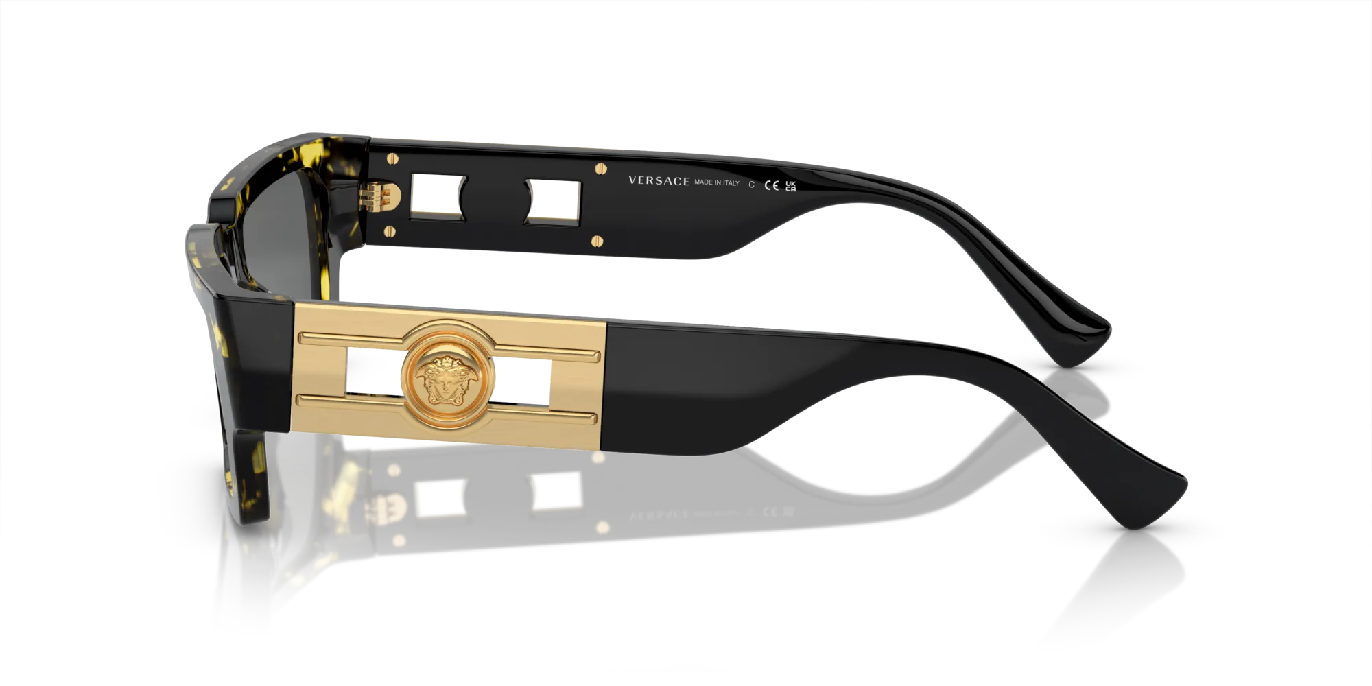 Versace VE4459 542887 Occhiali da sole Acetato Tartaruga Grigio Squadrata Normale - immagine 4