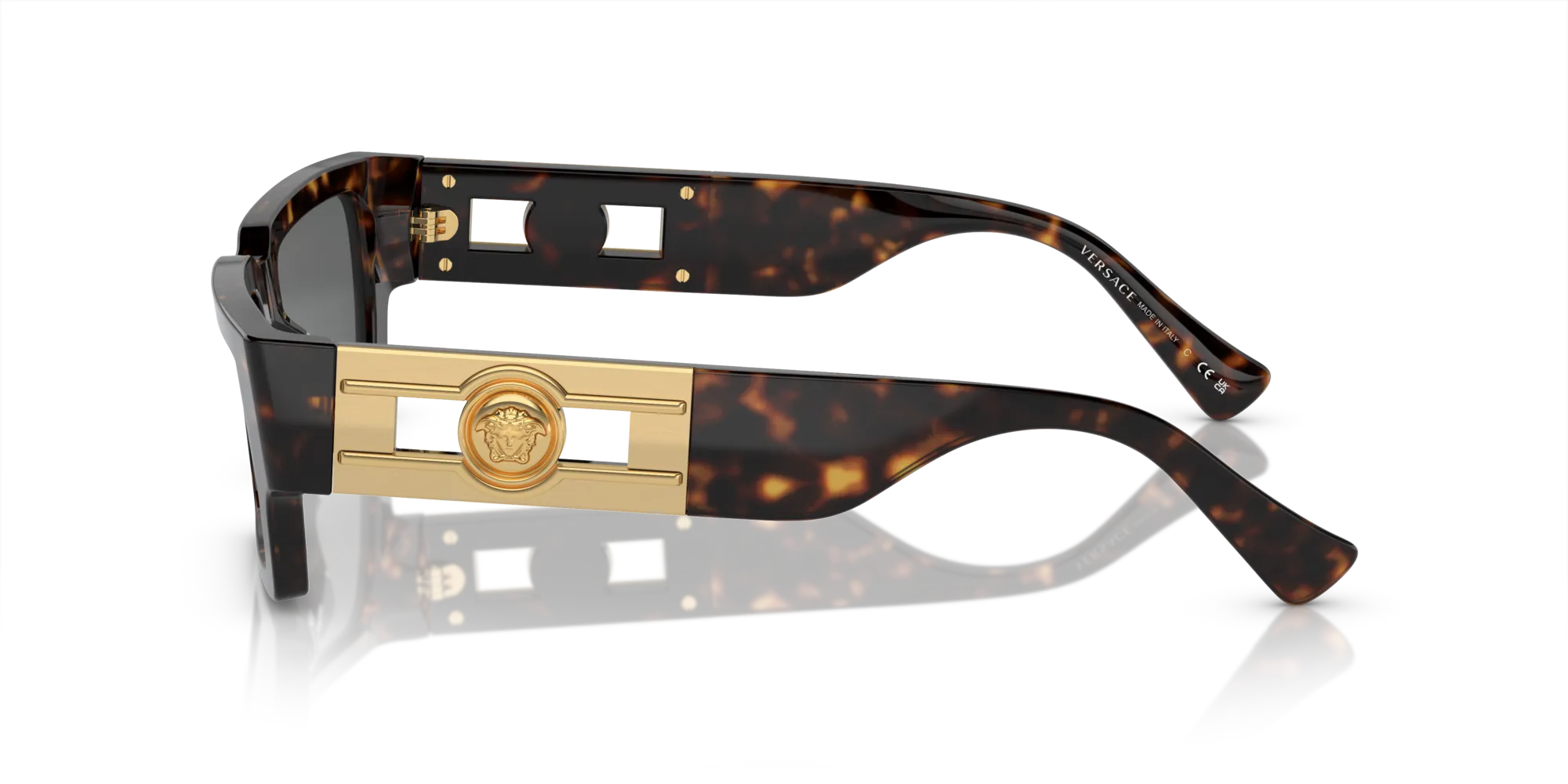 Versace VE4459 108/87 Occhiali da sole Acetato Tartaruga Grigio Squadrata Normale - immagine 4
