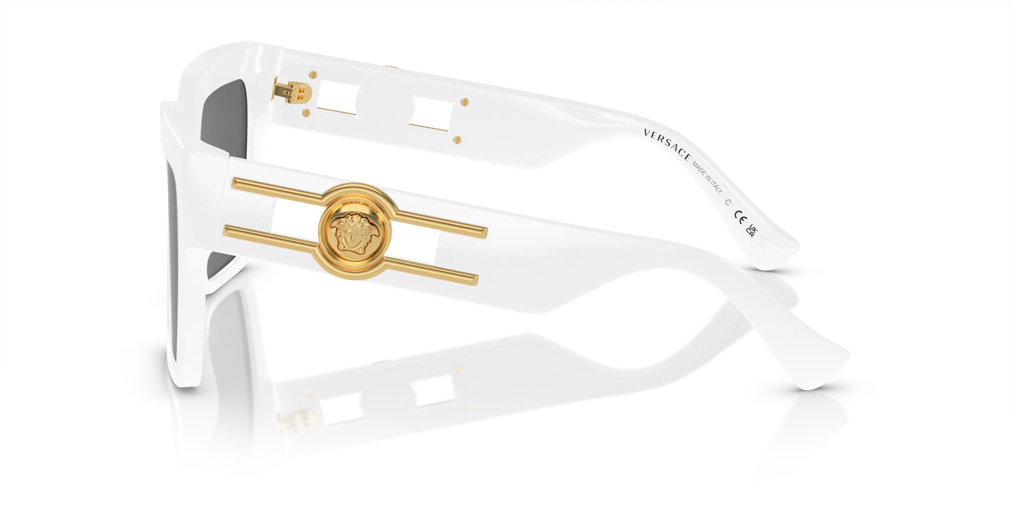 Versace VE4458 314/87 Occhiali da sole Acetato Bianco Grigio Farfalla Normale - immagine 4