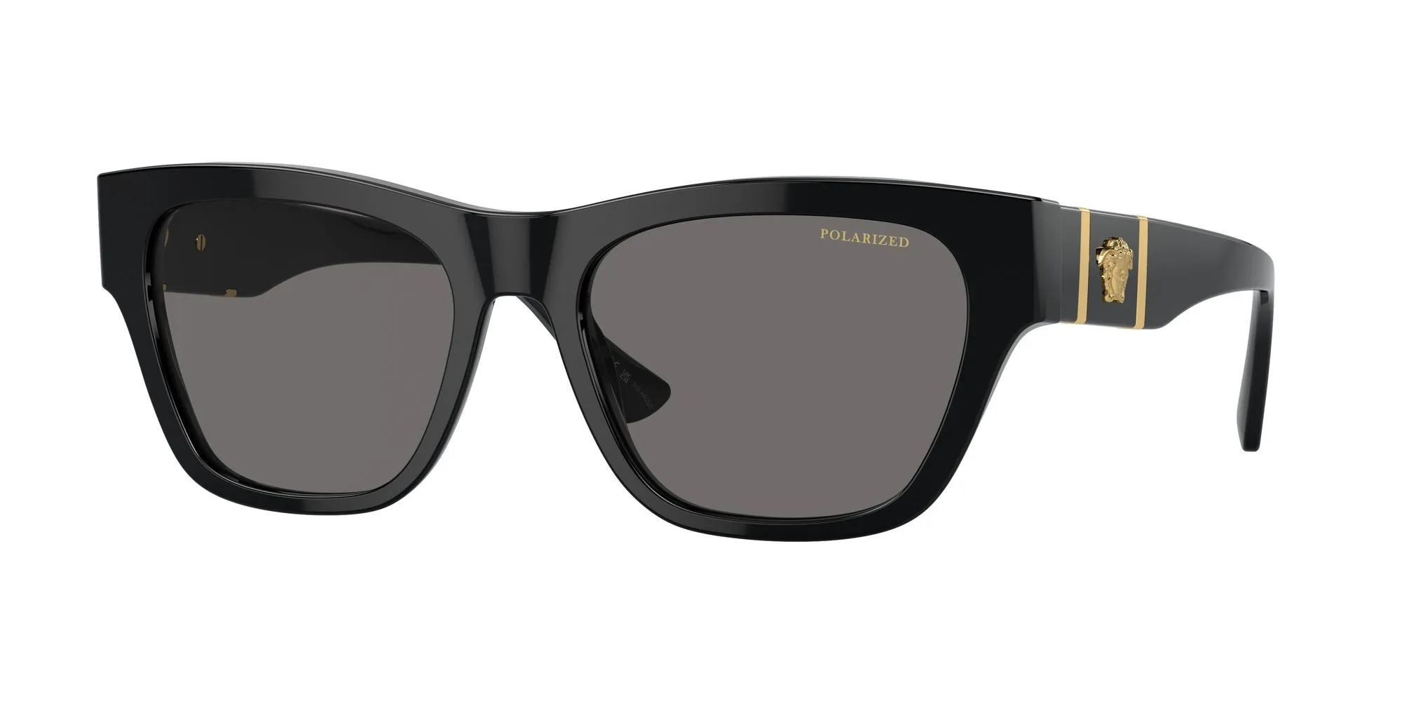 Versace VE4457 GB1/81 Occhiali da sole Acetato Nero Grigio Squadrata Polarizzata - immagine 1