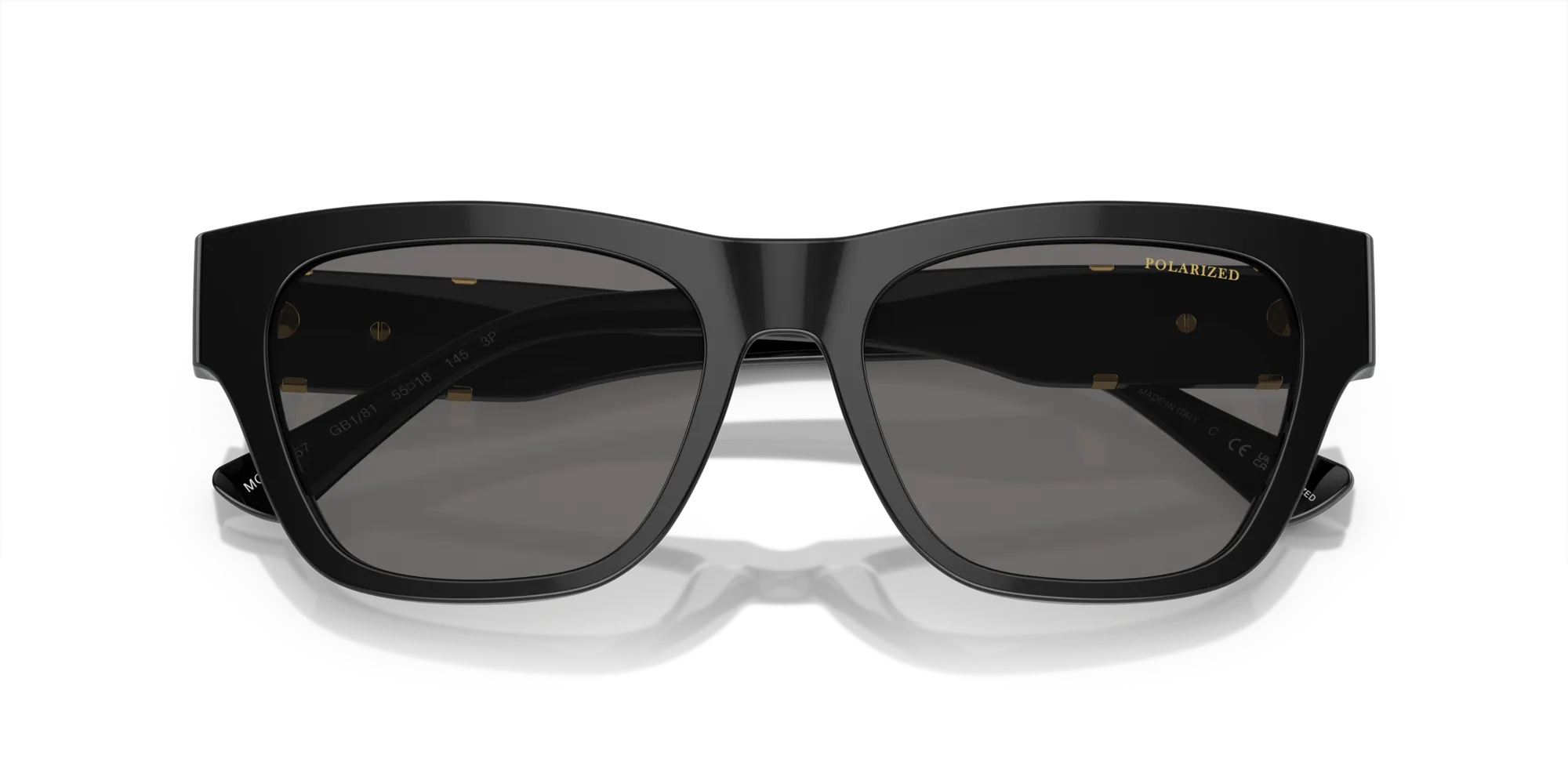 Versace VE4457 GB1/81 Occhiali da sole Acetato Nero Grigio Squadrata Polarizzata - immagine 2