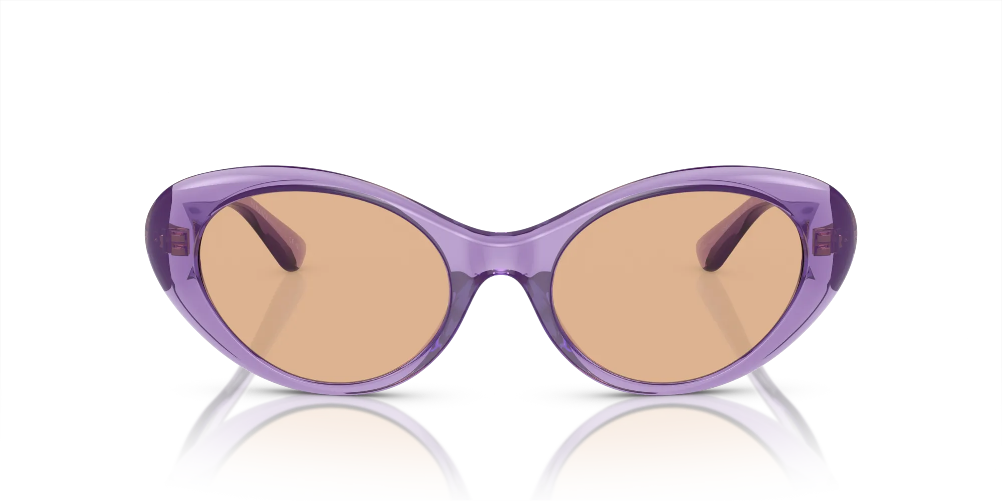 Versace VE4455U 5353/3 Occhiali da sole Iniettato Viola Marrone Rotonda Normale - immagine 3