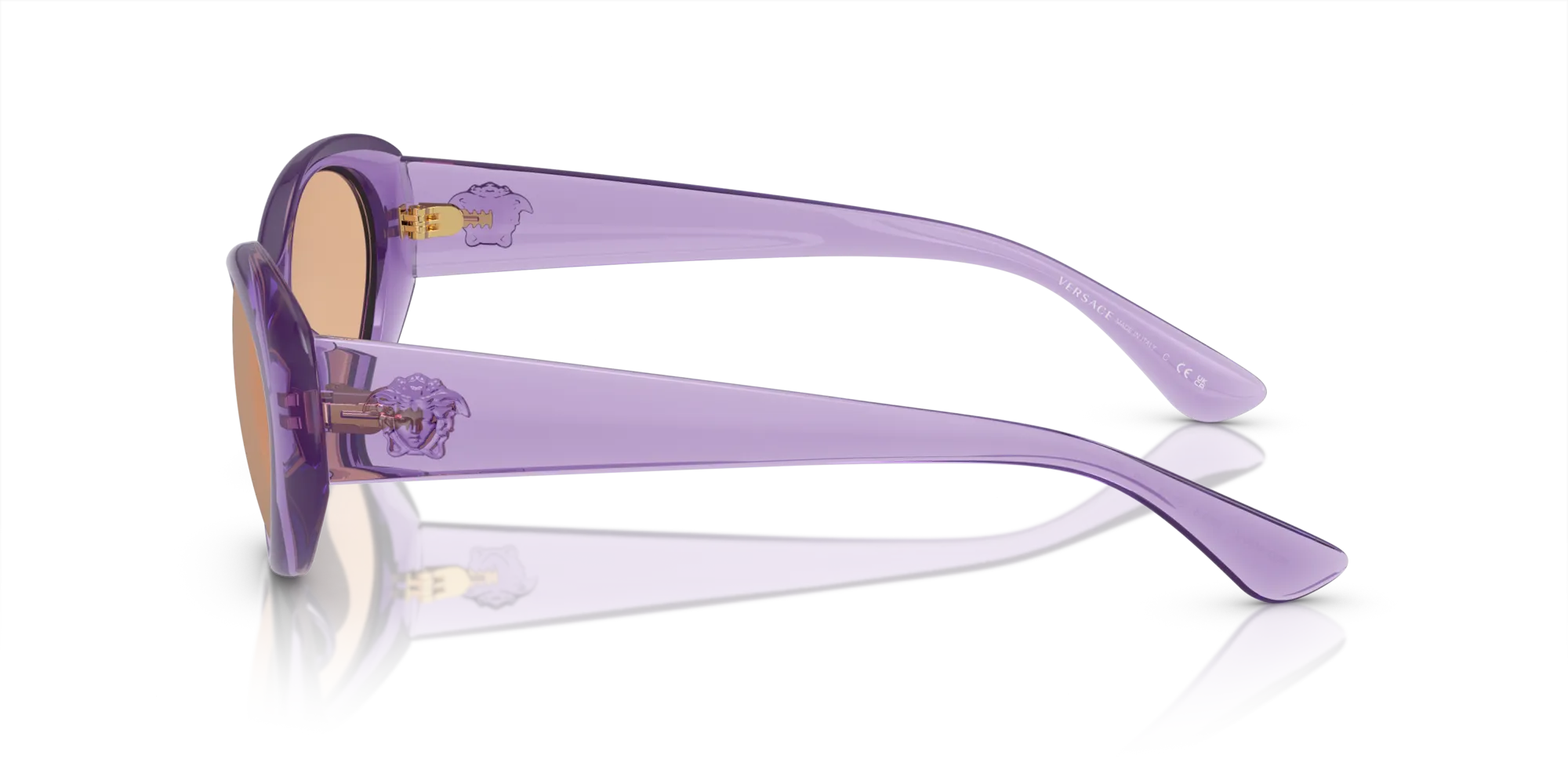 Versace VE4455U 5353/3 Occhiali da sole Iniettato Viola Marrone Rotonda Normale - immagine 4