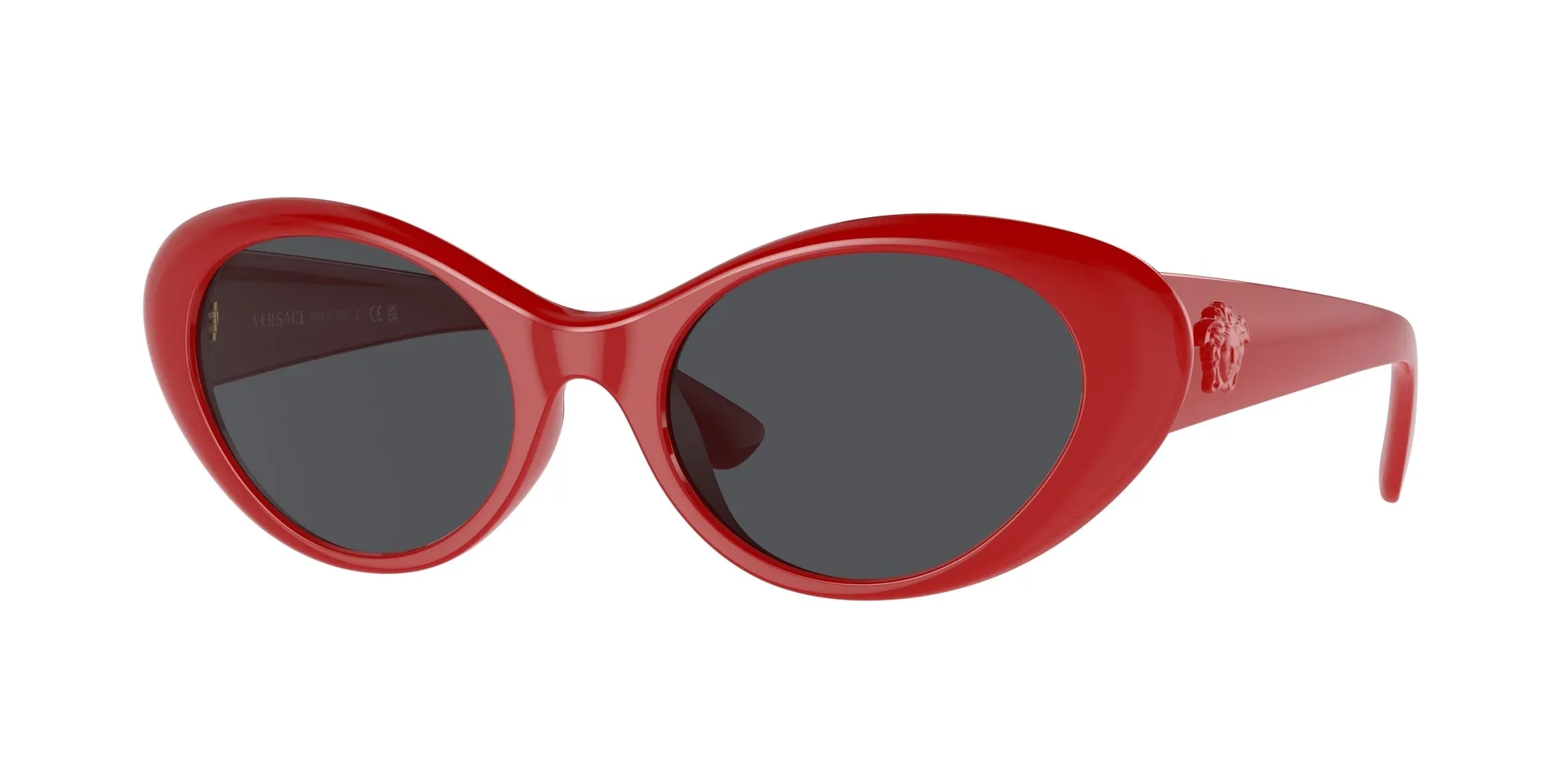 Versace VE4455U 534487 Occhiali da sole Iniettato Rosso Grigio Rotonda Normale - immagine 1
