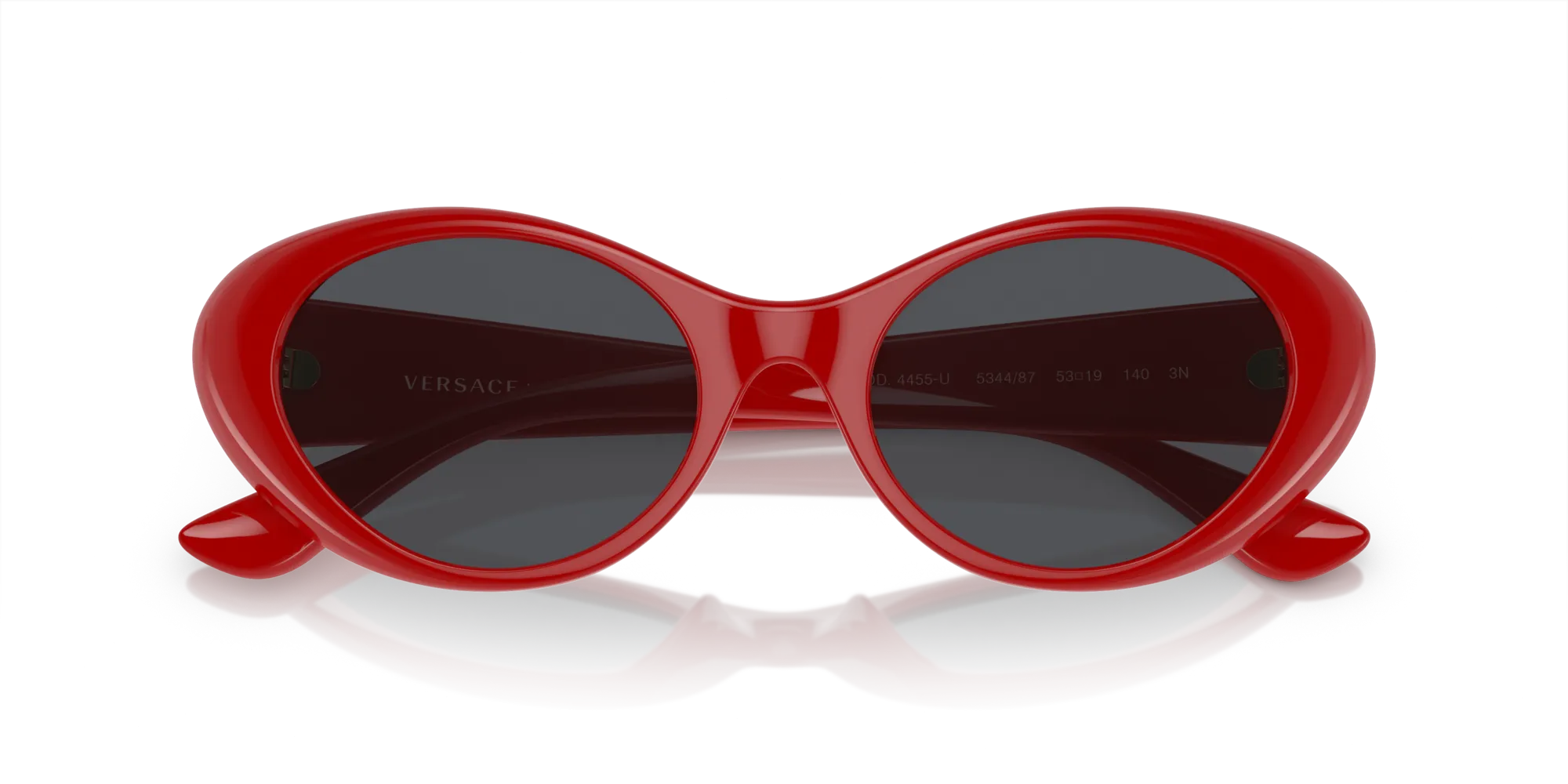 Versace VE4455U 534487 Occhiali da sole Iniettato Rosso Grigio Rotonda Normale - immagine 2