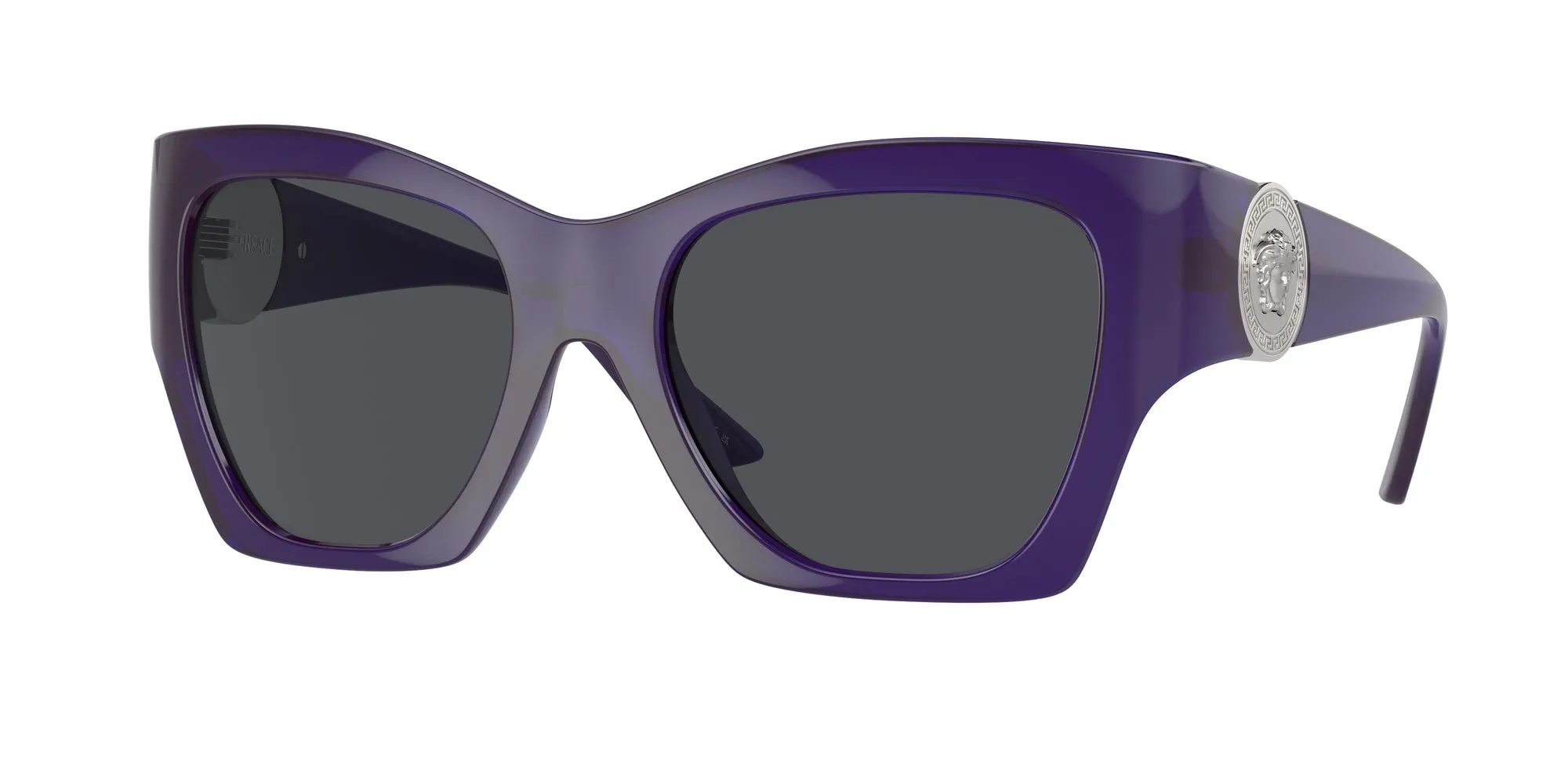Versace VE4452 541987 Occhiali da sole Iniettato Viola Grigio Geometrica Normale - immagine 1