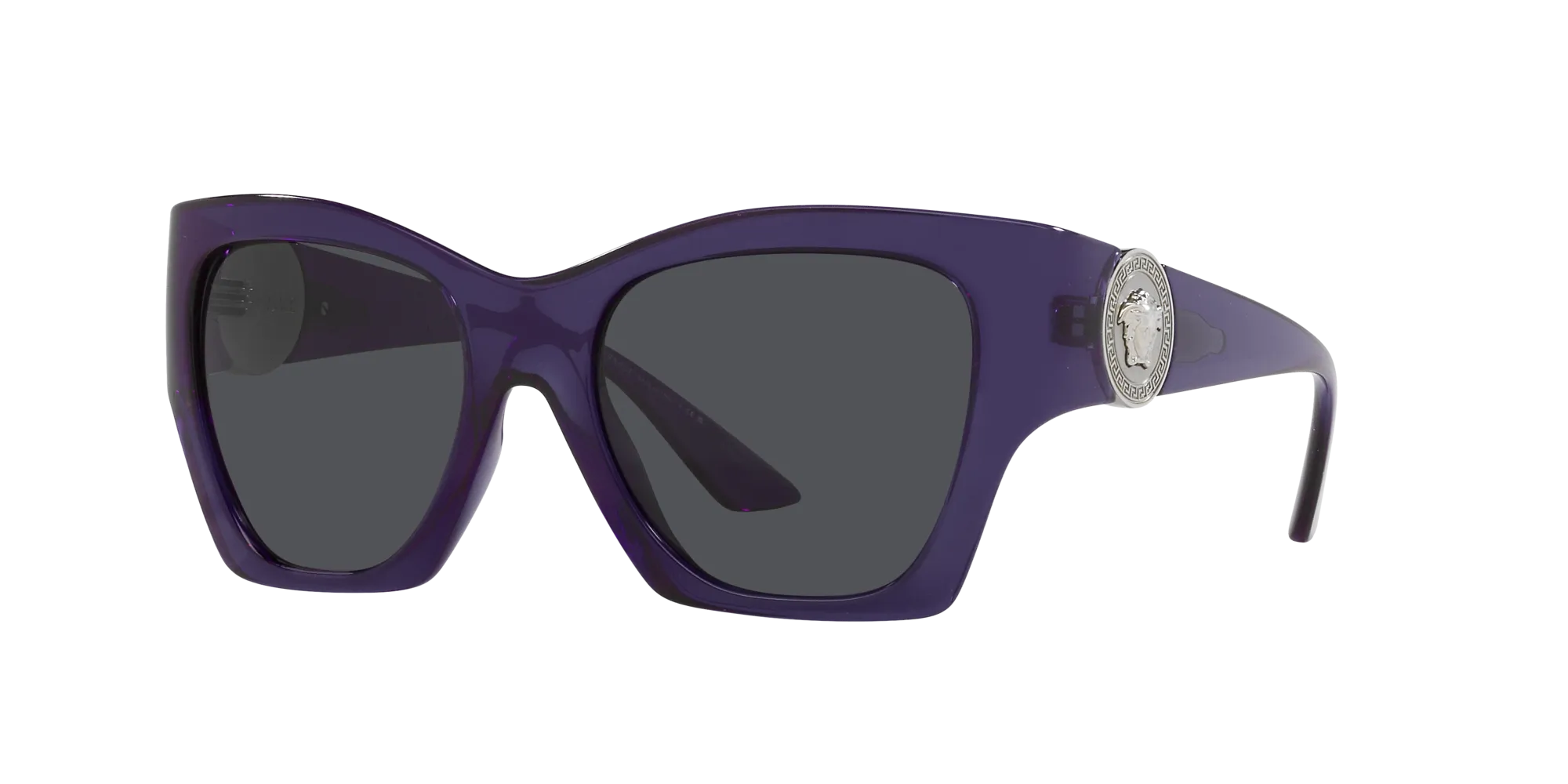 Versace VE4452 541987 Occhiali da sole Iniettato Viola Grigio Geometrica Normale - immagine 3