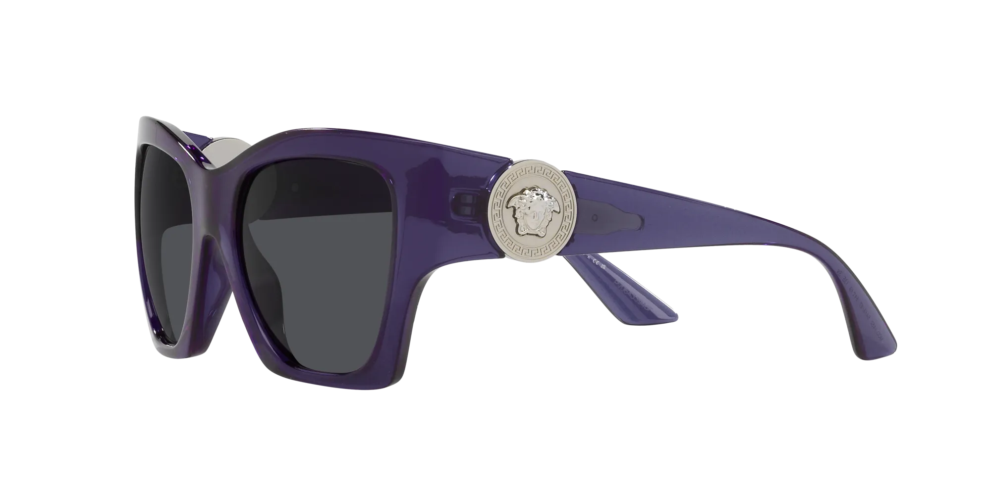 Versace VE4452 541987 Occhiali da sole Iniettato Viola Grigio Geometrica Normale - immagine 4