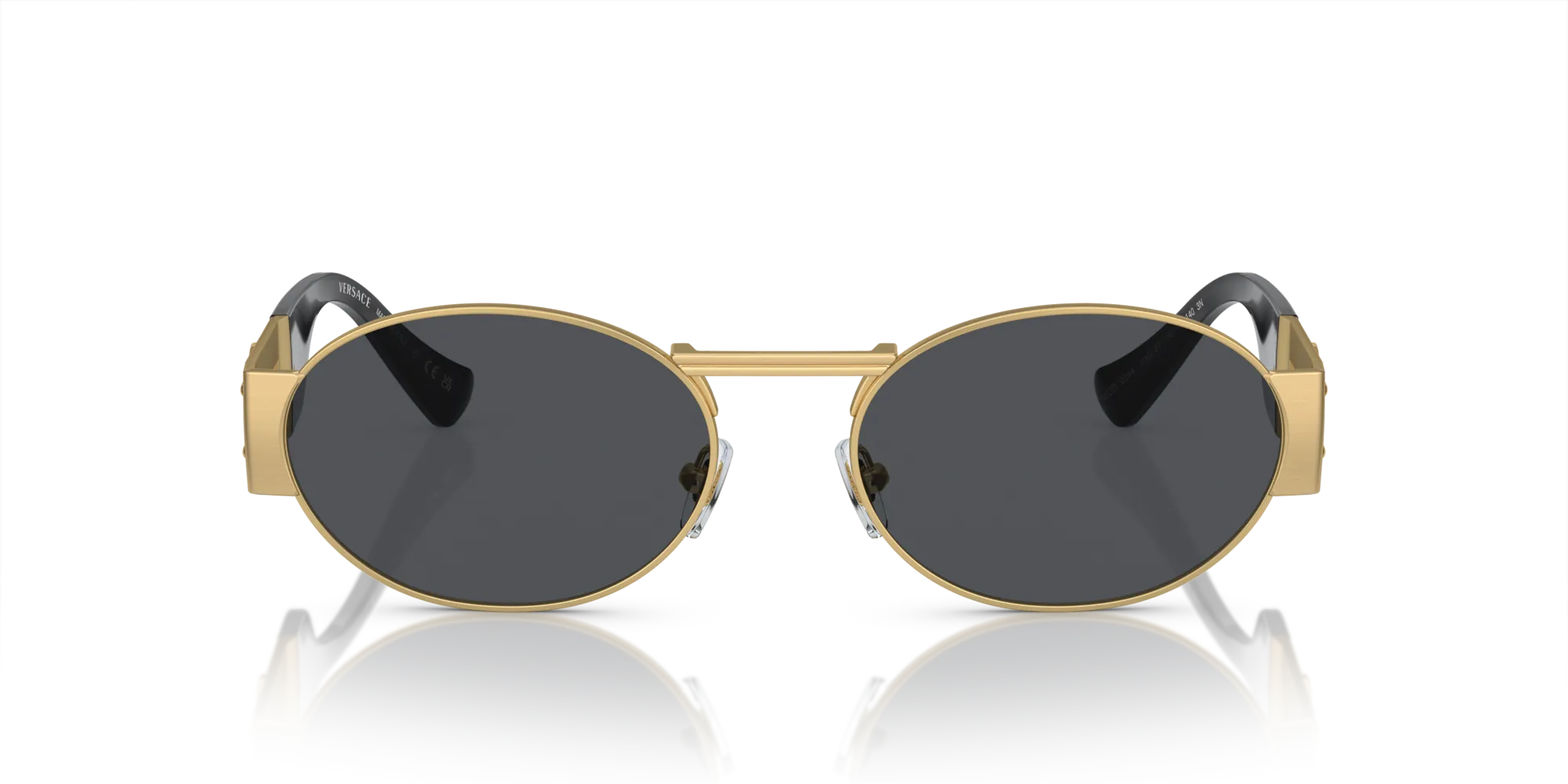 Versace VE2264 100287 Occhiali da sole Acciaio Oro Grigio Rotonda Normale - immagine 3