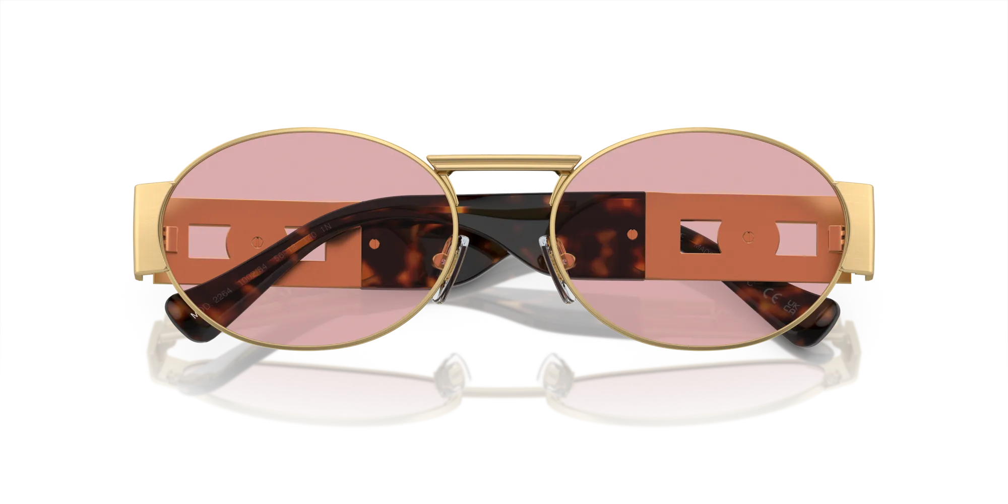 Versace VE2264 100284 Occhiali da sole Metallo Oro Viola Rotonda Normale - immagine 2