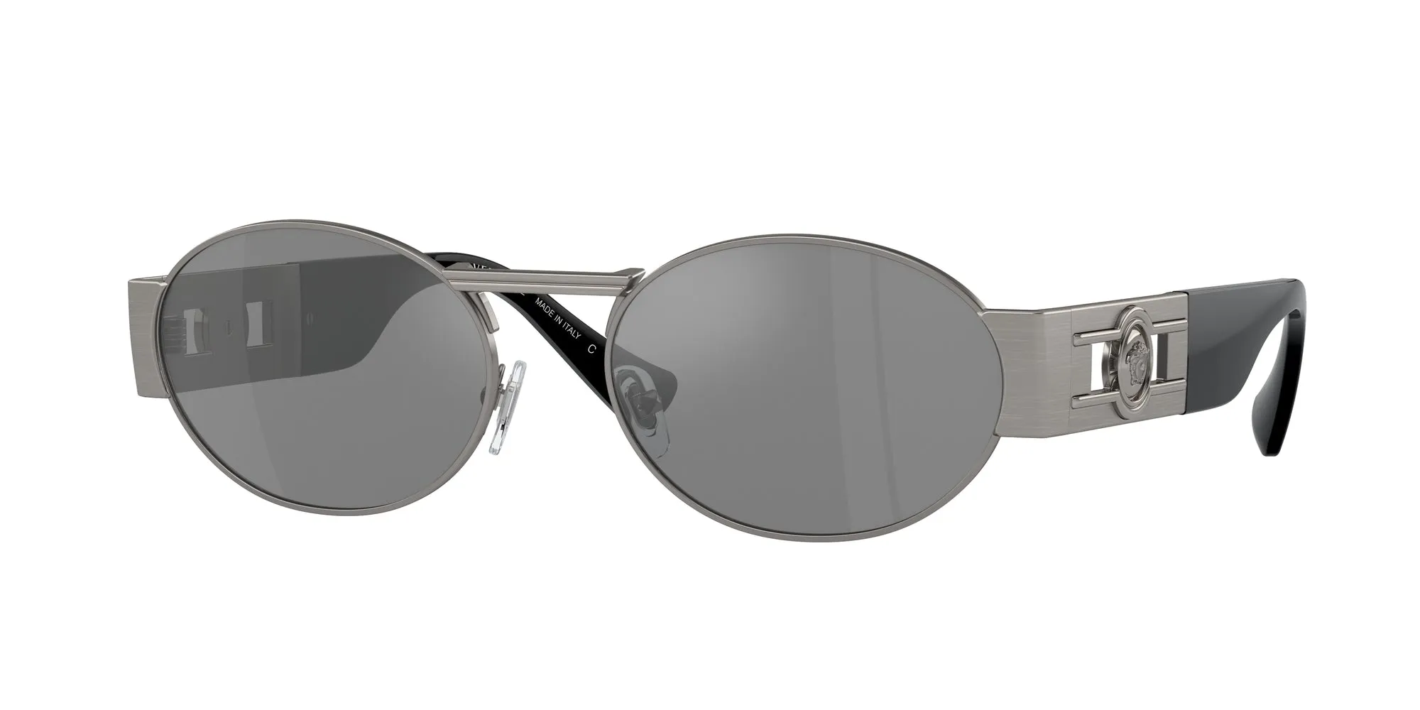 Versace VE2264 10016G Occhiali da sole Metallo Grigio Grigio Rotonda Specchiate Specchiato - immagine 1