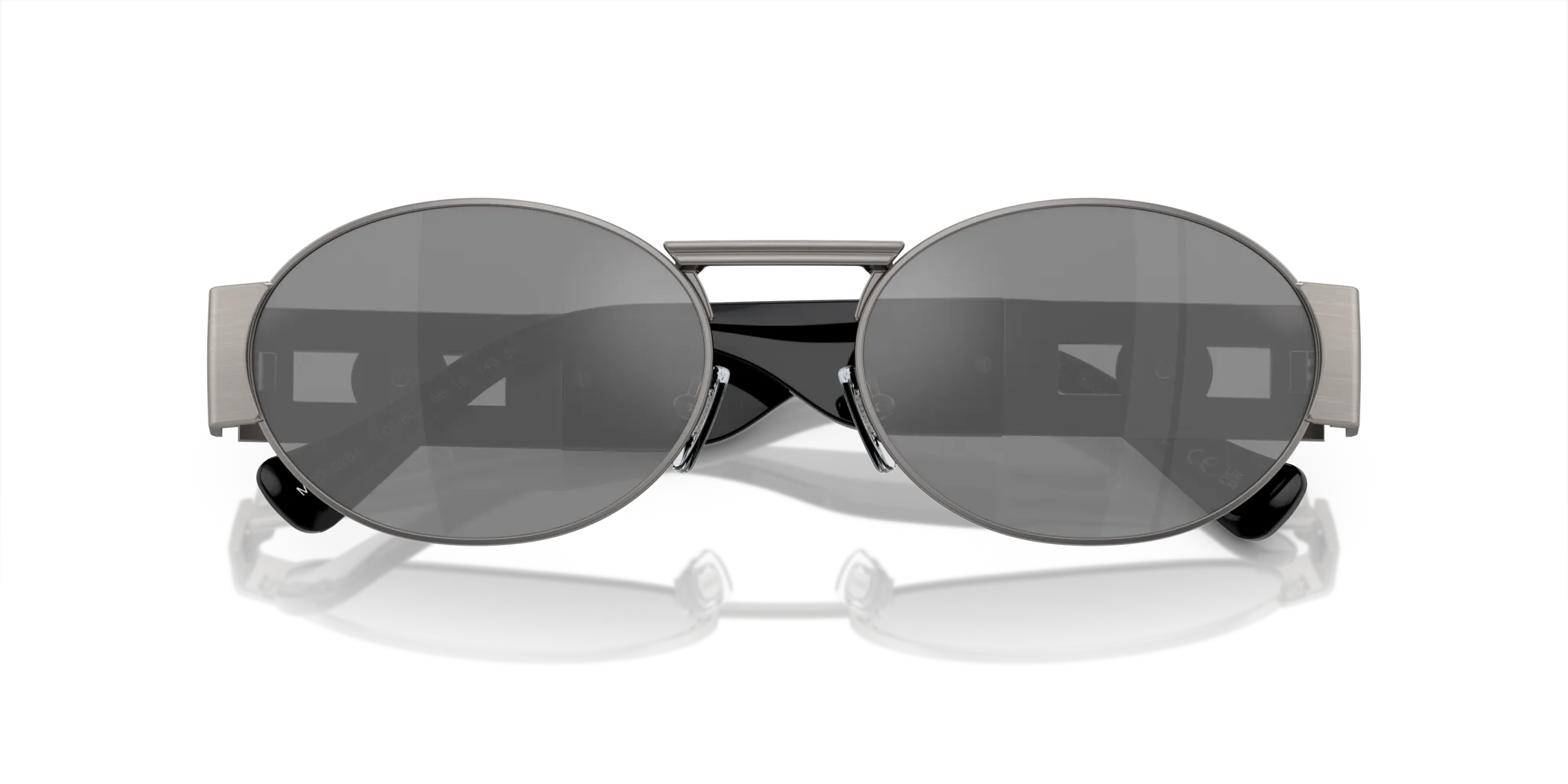 Versace VE2264 10016G Occhiali da sole Metallo Grigio Grigio Rotonda Specchiate Specchiato - immagine 2