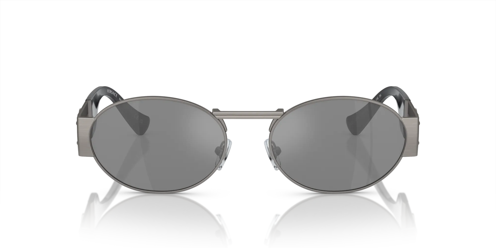 Versace VE2264 10016G Occhiali da sole Metallo Grigio Grigio Rotonda Specchiate Specchiato - immagine 3