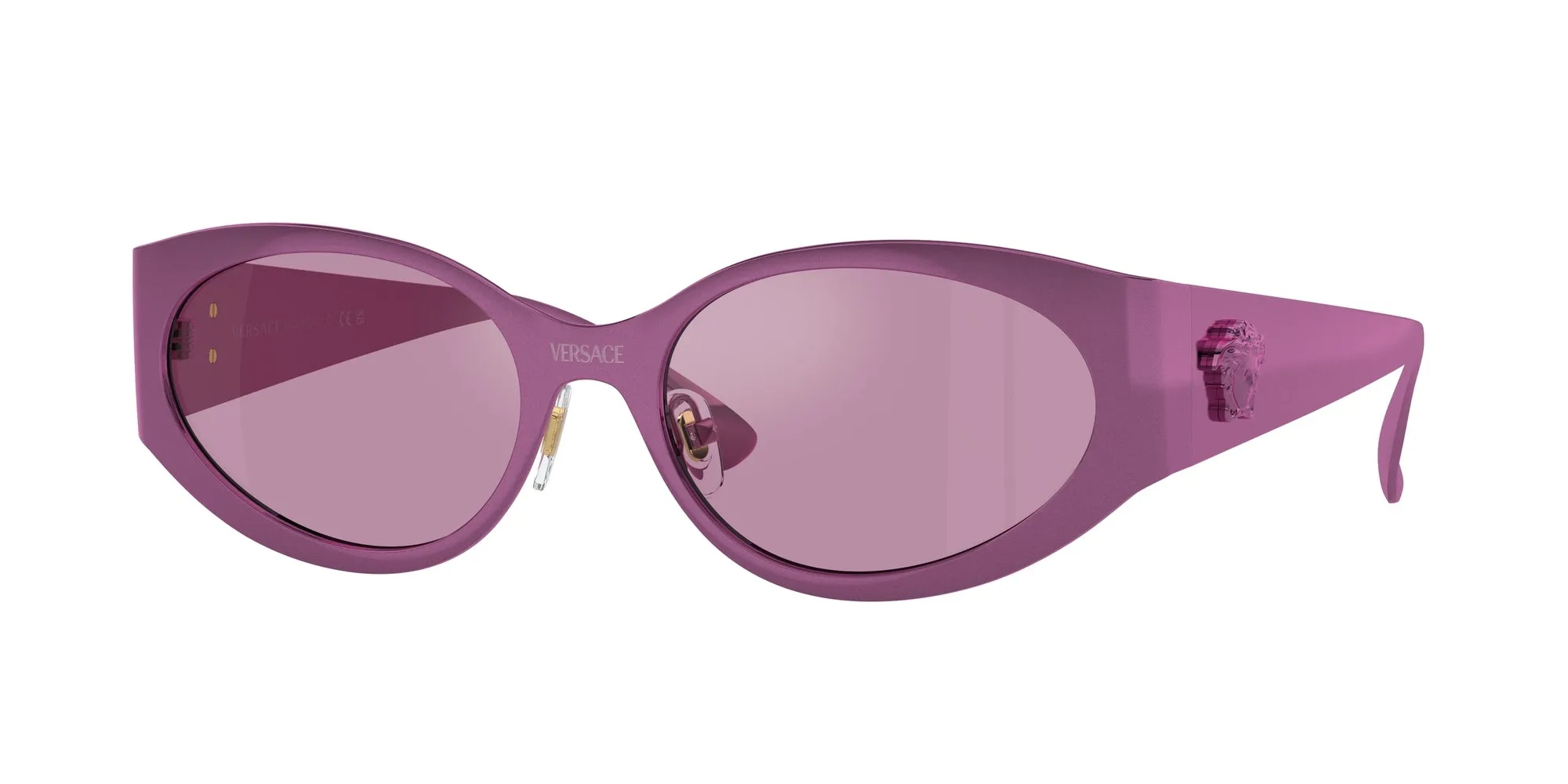 Versace VE2263 1503AK Occhiali da sole Metallo Rosa Viola Rotonda Normale Specchiato - immagine 1