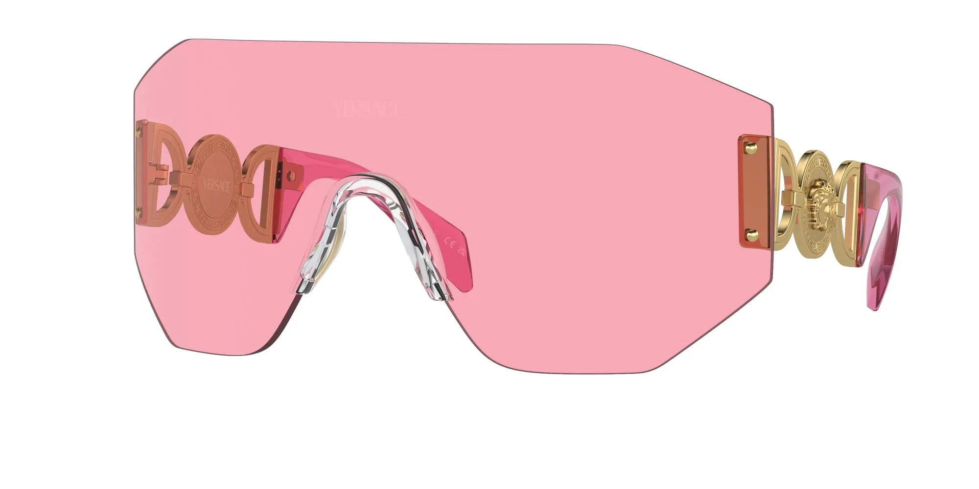 Versace VE2258 100284 Occhiali da sole Metallo Rosa Rosa Geometrica Normale - immagine 1
