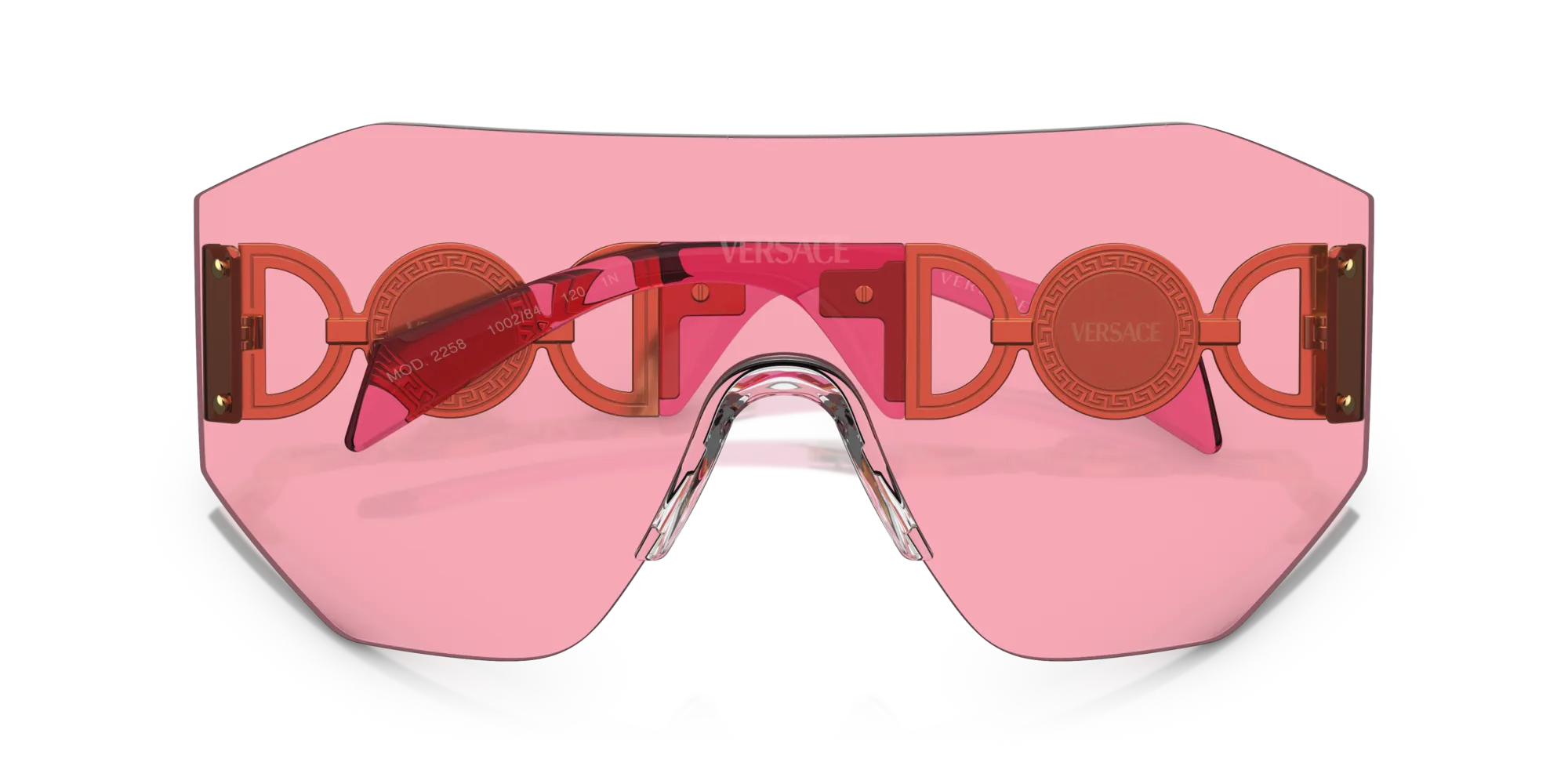 Versace VE2258 100284 Occhiali da sole Metallo Rosa Rosa Geometrica Normale - immagine 2