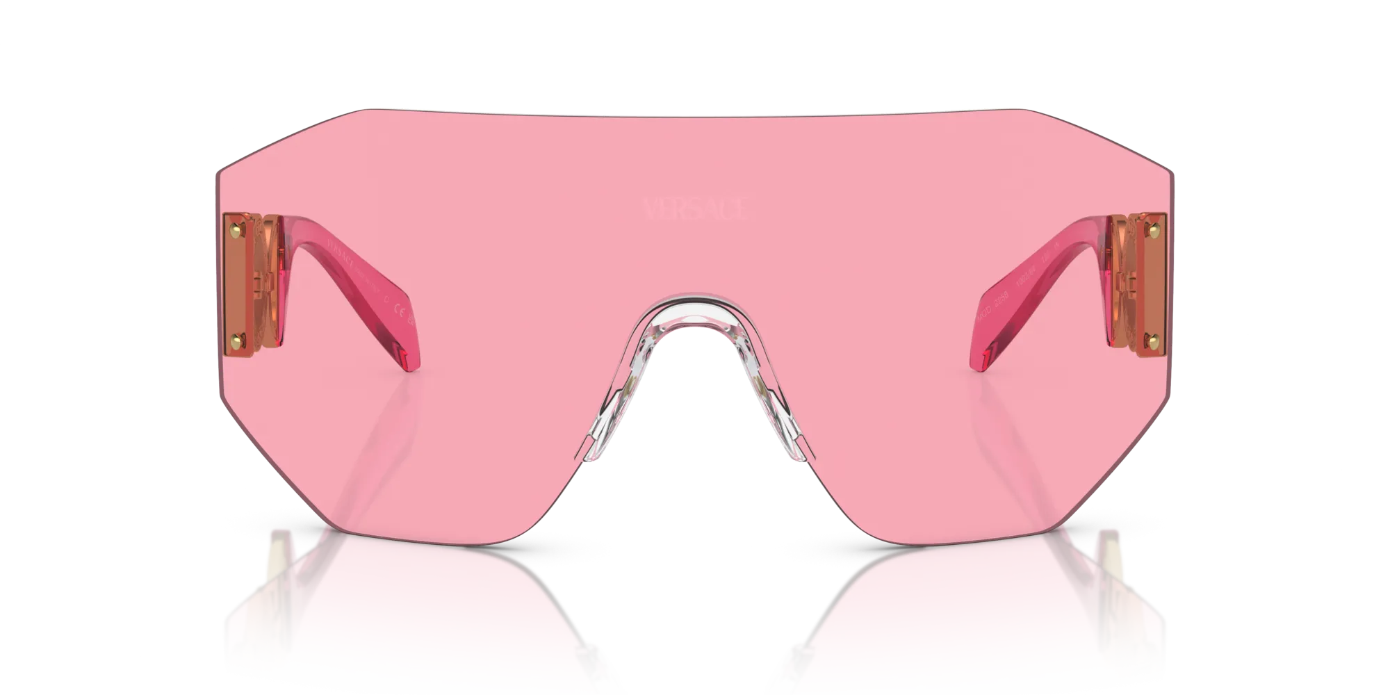 Versace VE2258 100284 Occhiali da sole Metallo Rosa Rosa Geometrica Normale - immagine 3