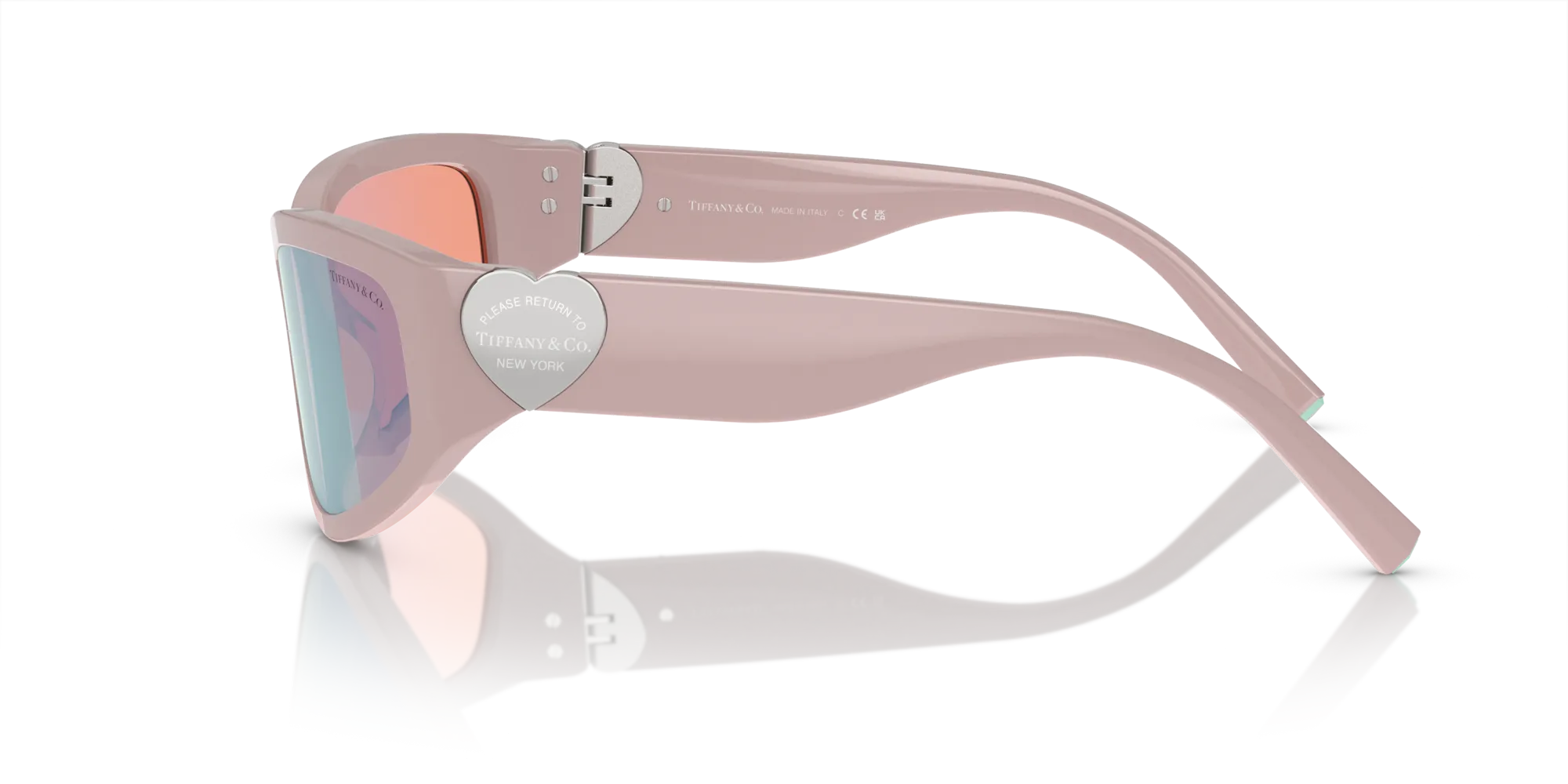 Tiffany TF4217 8393MU Occhiali da sole Acetato Rosa Marrone Geometrica Normale Specchiato - immagine 4