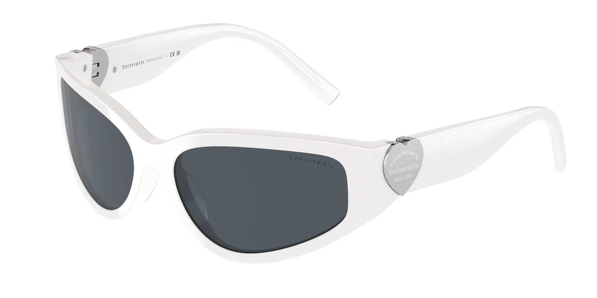 Tiffany TF4217 839287 Occhiali da sole Acetato Bianco Grigio Geometrica Normale - immagine 1
